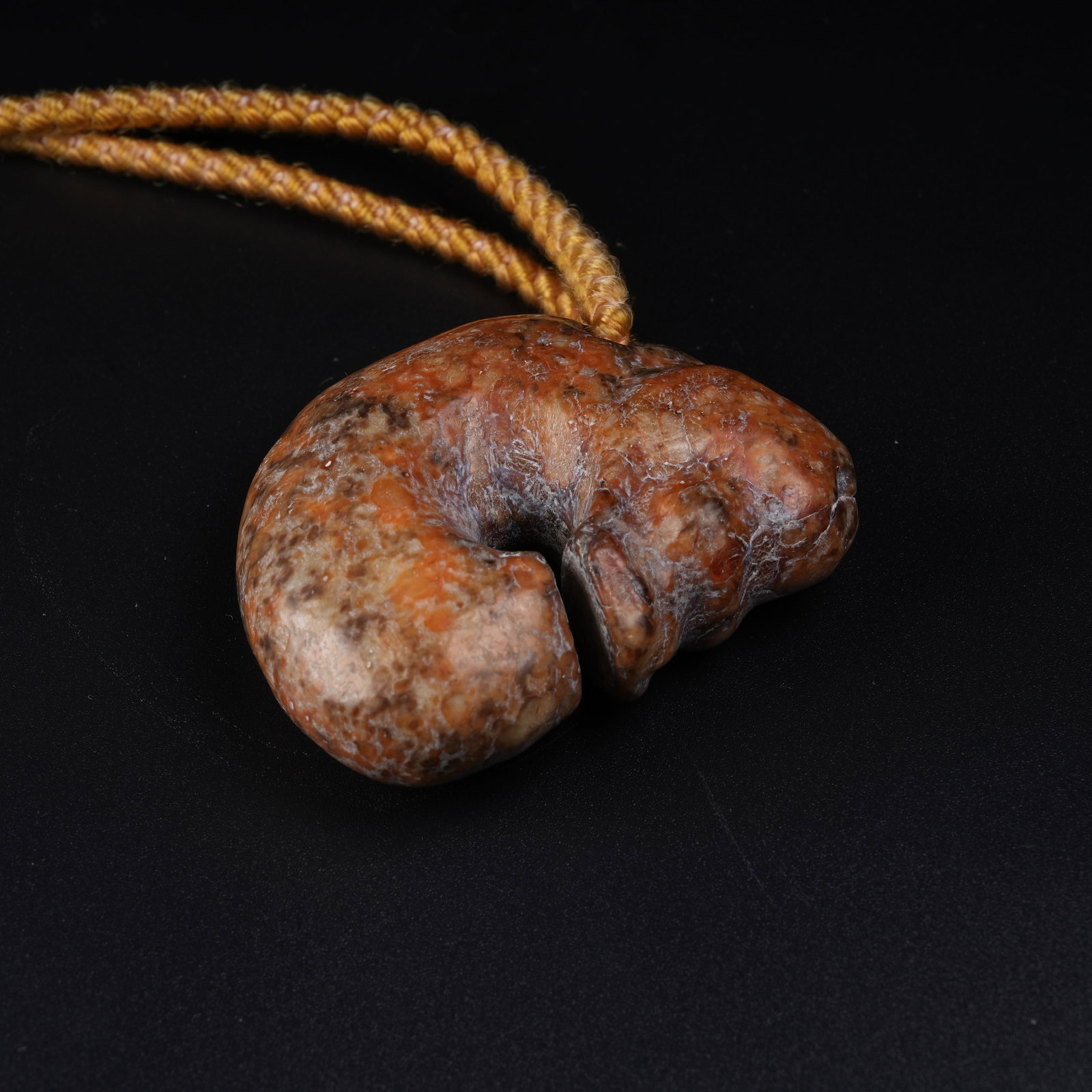 A ANCIENT JADE PIG-DRAGON PENDANT: Ancient Jade Pig-Dragon Pendant