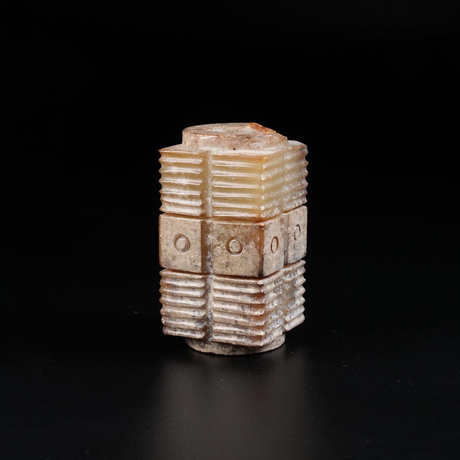 A ANCIENT JADE CONG TUBE: Ancient Jade Cong Tube