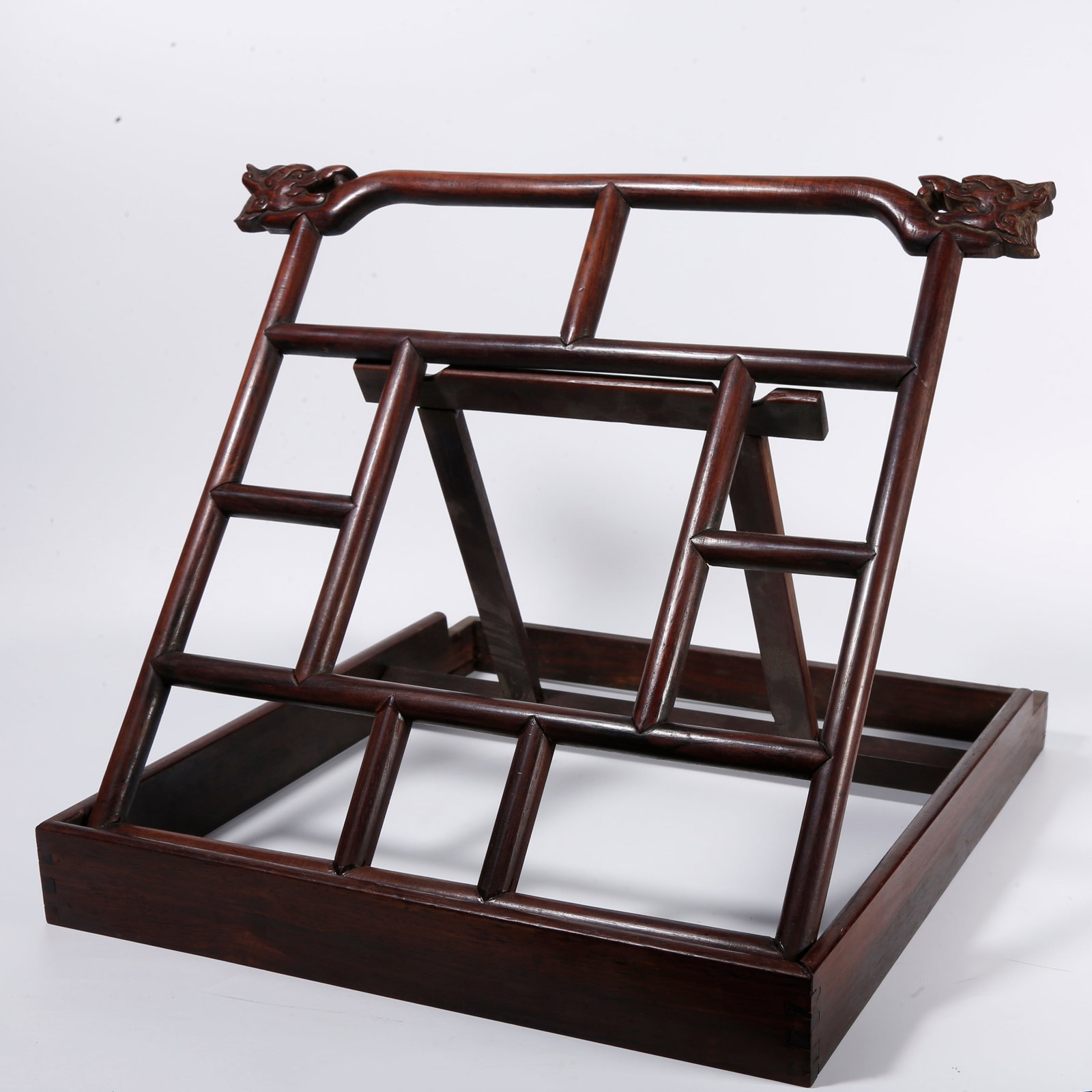 A DRAGON PATTERN CARVED BOOKSHELF OF HUANGHUALI WOOD (1 of 11)