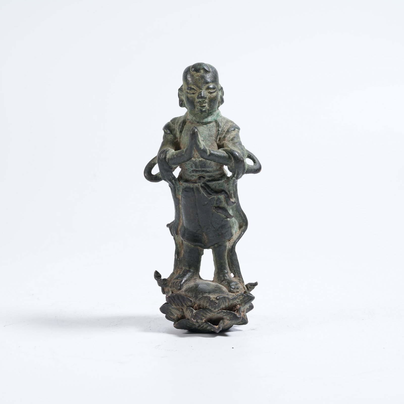 A BRONZE STANDING STATUE OF THIRD PRINCE (1 of 9)
