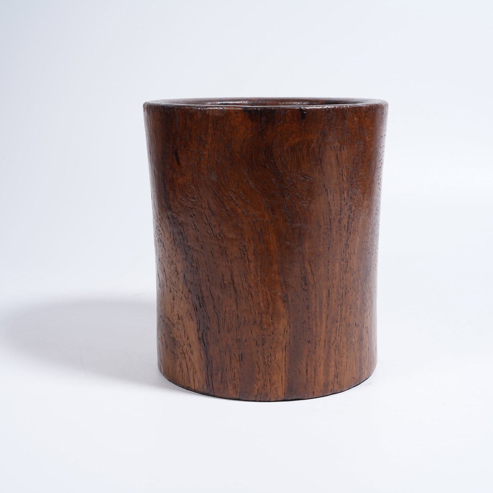 A HUANGHUALI WOOD BRUSH POT: Huanghuali Wood Brush Pot