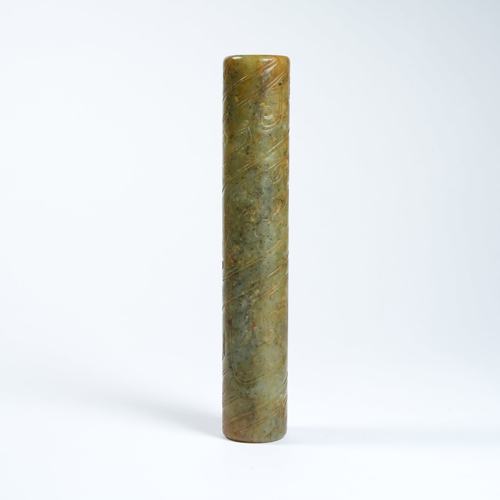 A ANCIENT JADE CYLINDRICAL BEAD (1 of 9)