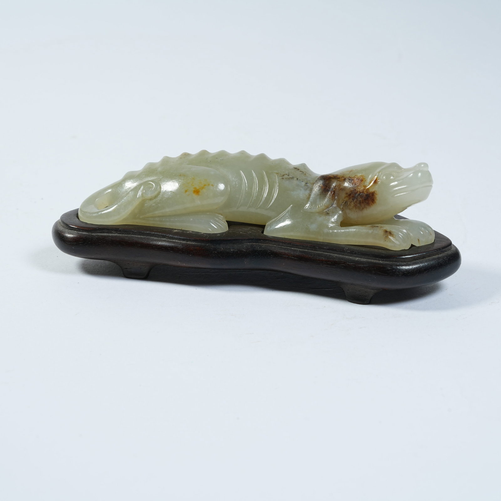 A HETIAN JADE DIVINE DOG ORNAMENT: Hetian Jade Divine Dog Ornament