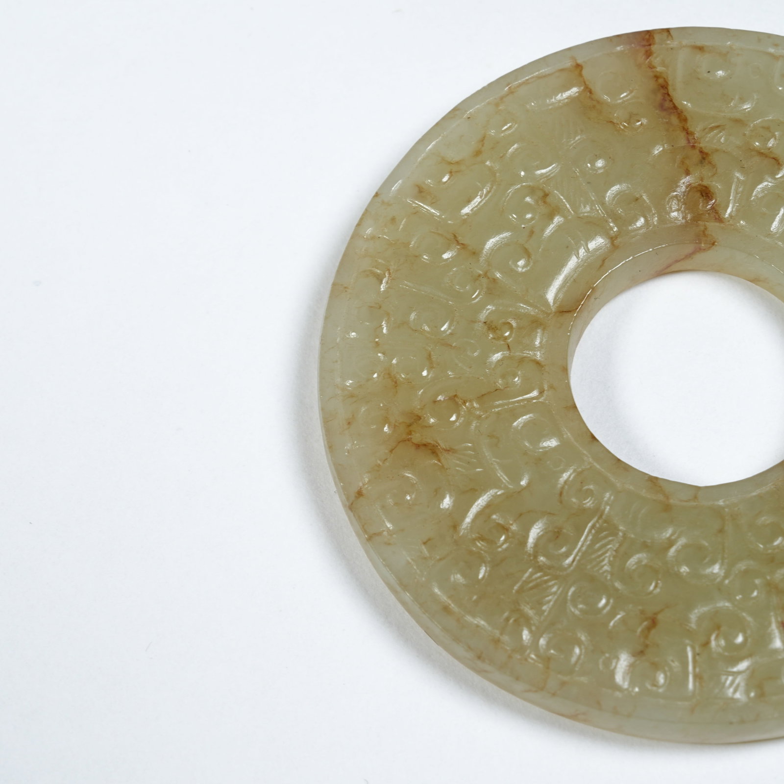 A ANCIENT JADE BI WITH INTERLOCKING CLOUD PATTERNS - 2