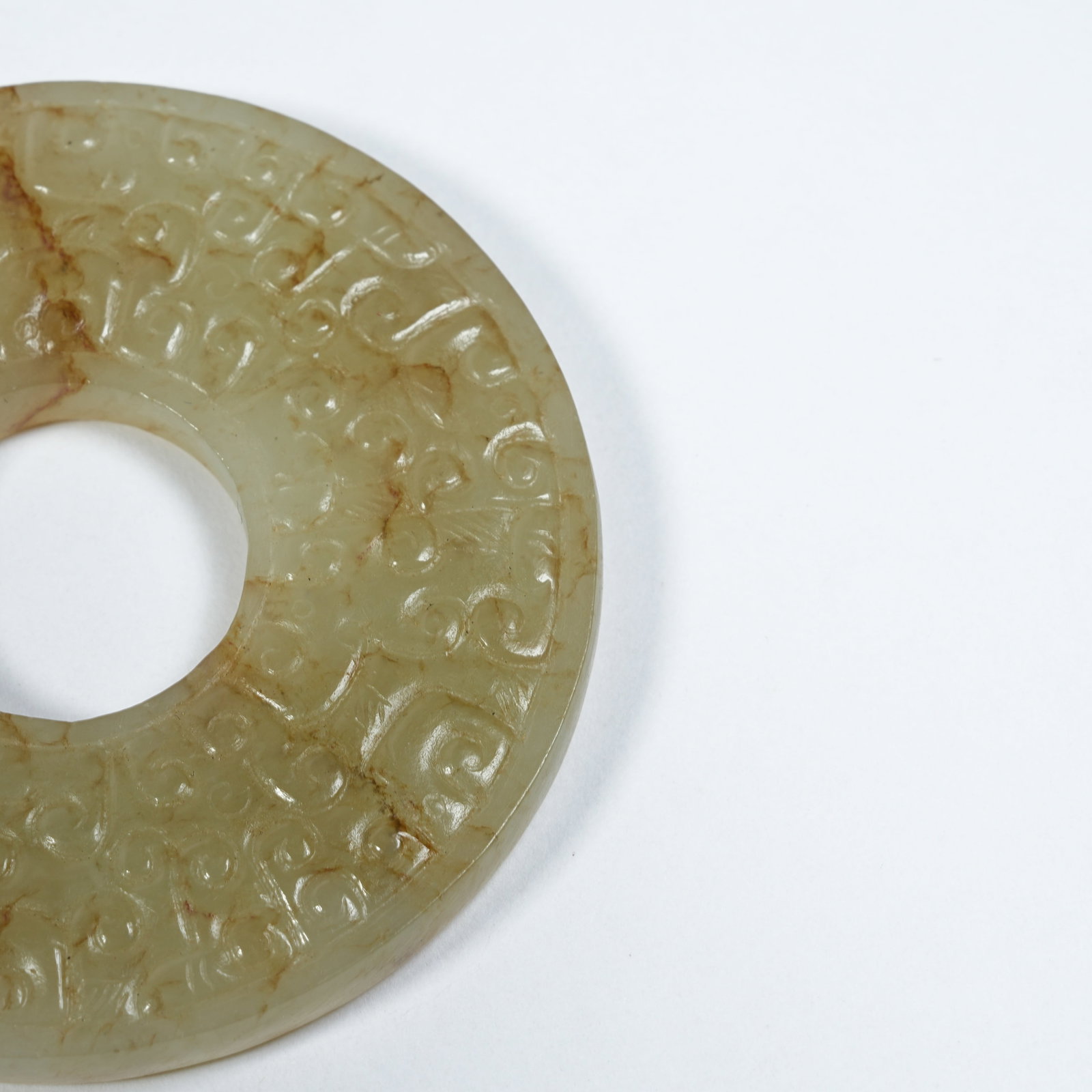A ANCIENT JADE BI WITH INTERLOCKING CLOUD PATTERNS - 3