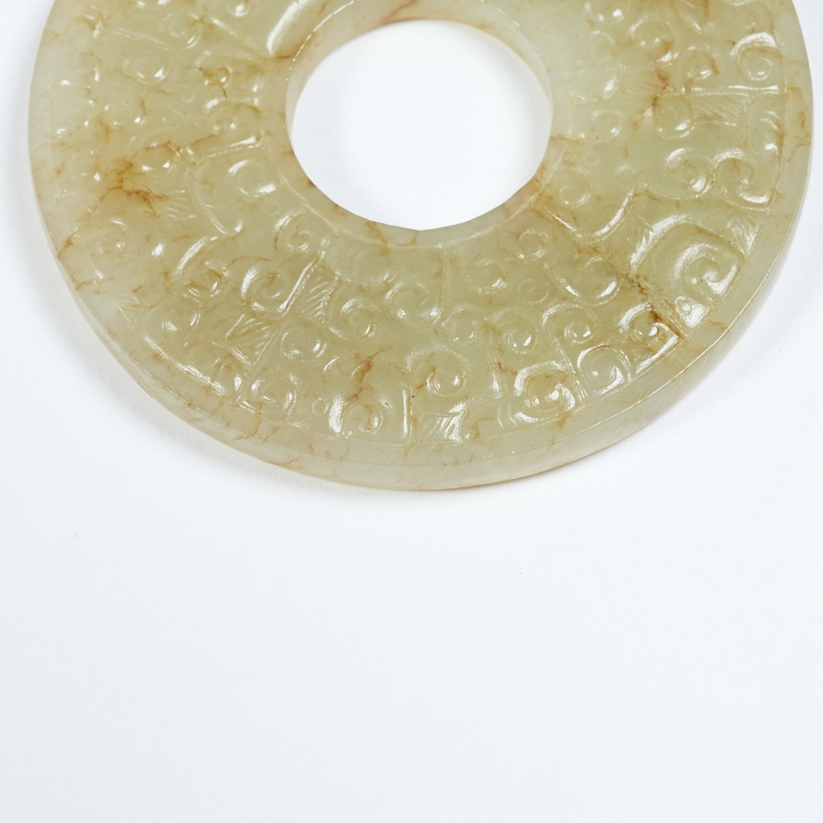 A ANCIENT JADE BI WITH INTERLOCKING CLOUD PATTERNS - 4