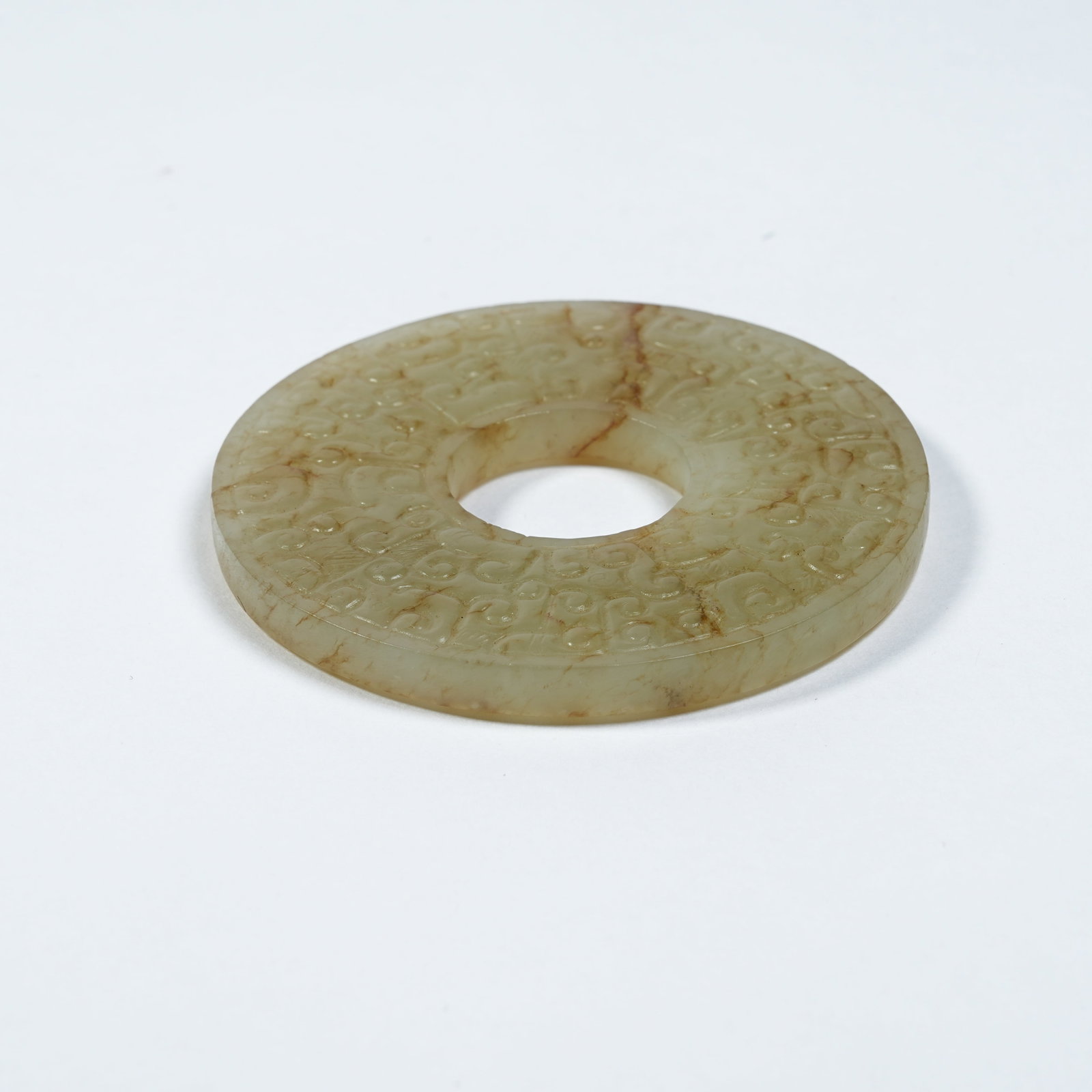 A ANCIENT JADE BI WITH INTERLOCKING CLOUD PATTERNS - 5
