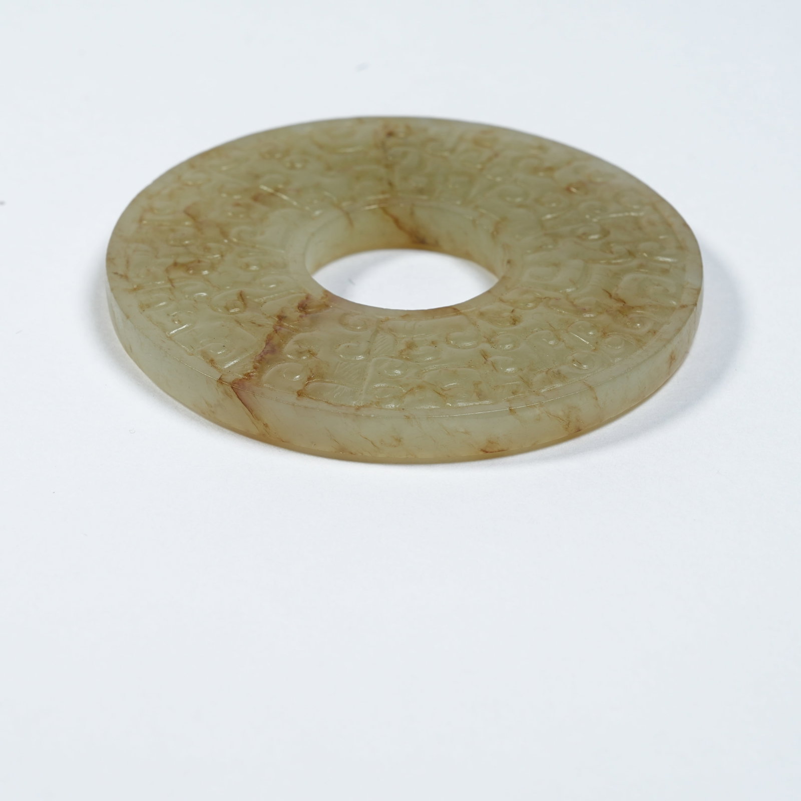 A ANCIENT JADE BI WITH INTERLOCKING CLOUD PATTERNS - 7
