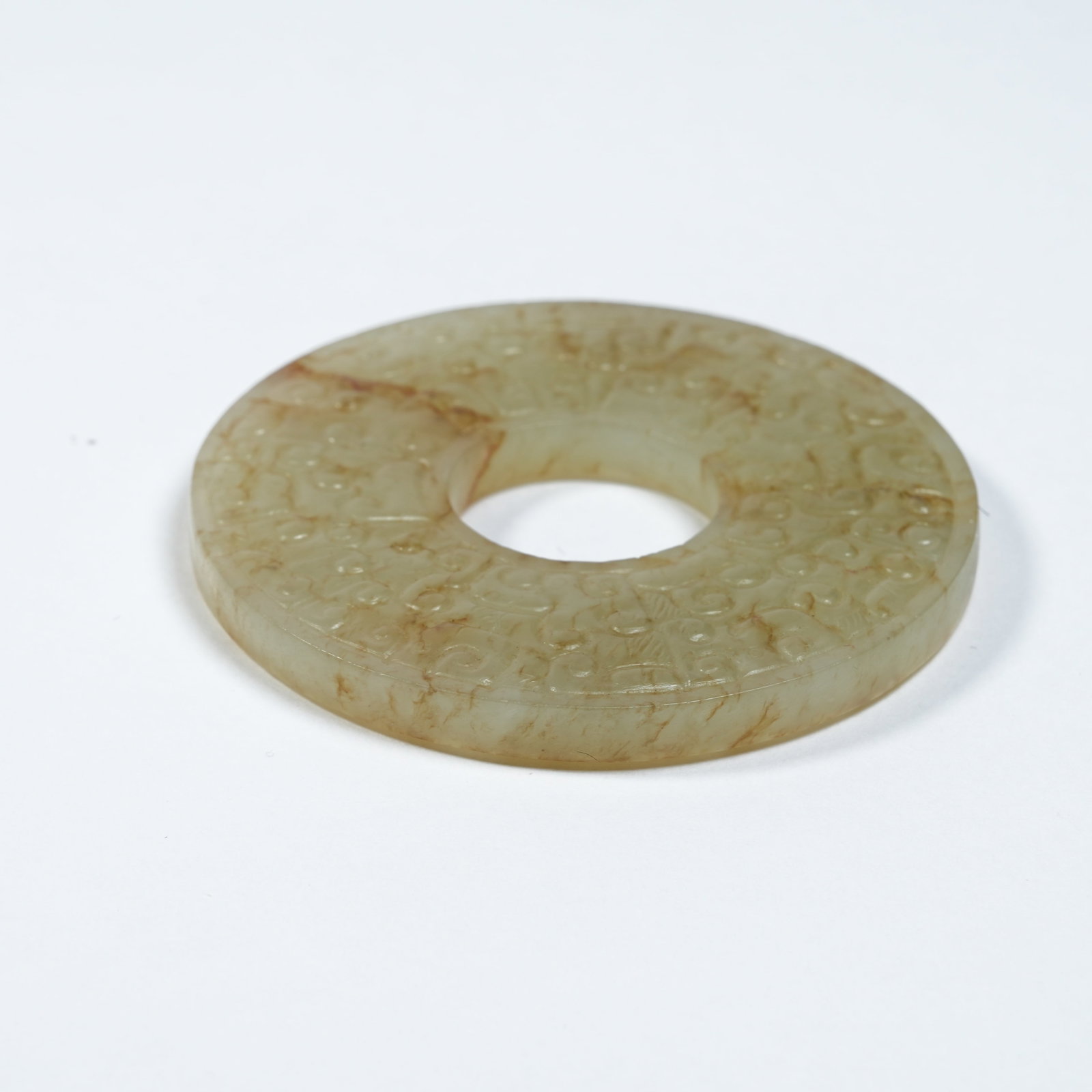 A ANCIENT JADE BI WITH INTERLOCKING CLOUD PATTERNS - 8