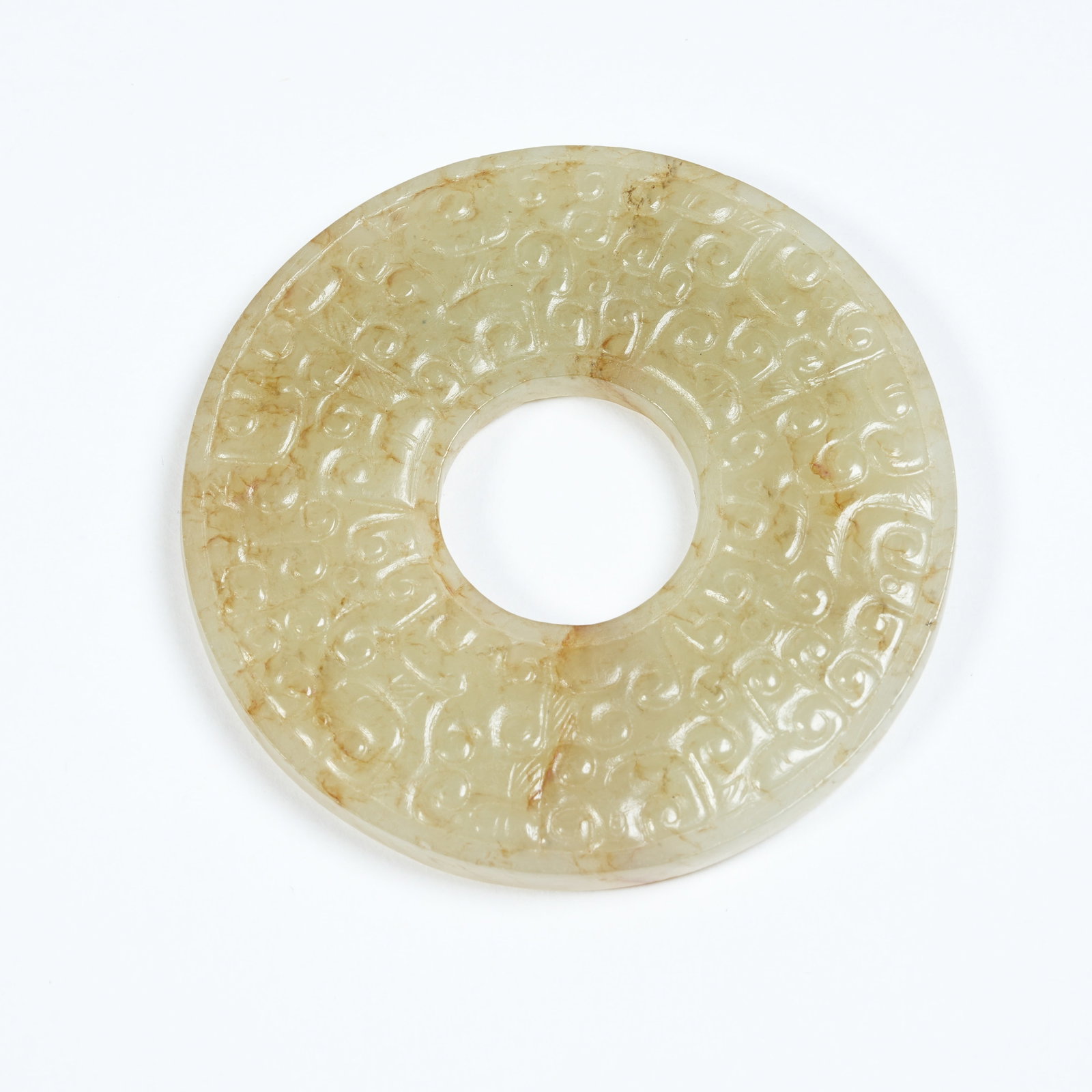 A ANCIENT JADE BI WITH INTERLOCKING CLOUD PATTERNS - 9