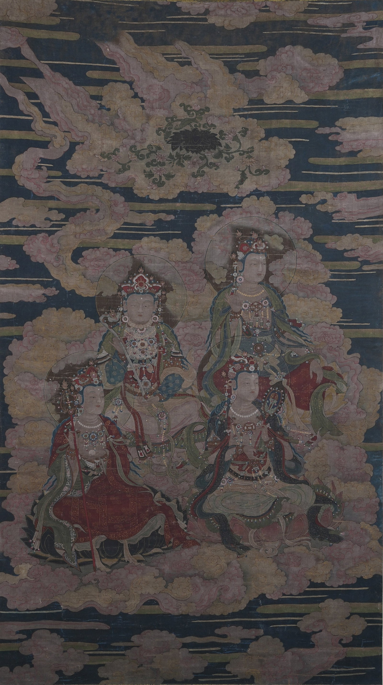 A BUDDHA PAINTING ON SILK BY ANONYMOUS. (1 of 10)