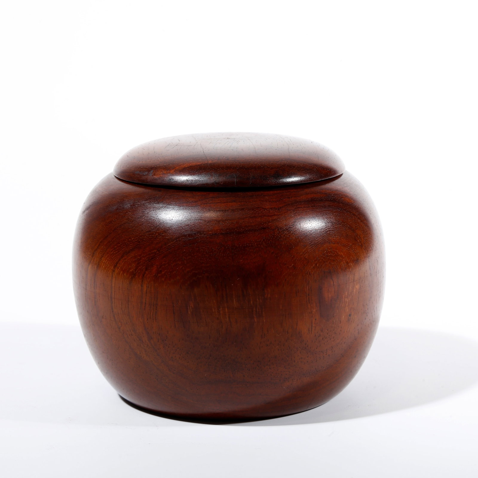 A GO JAR IN HUANGHUALI WOOD CARVING: Go Jar in Huanghuali Wood Carving
