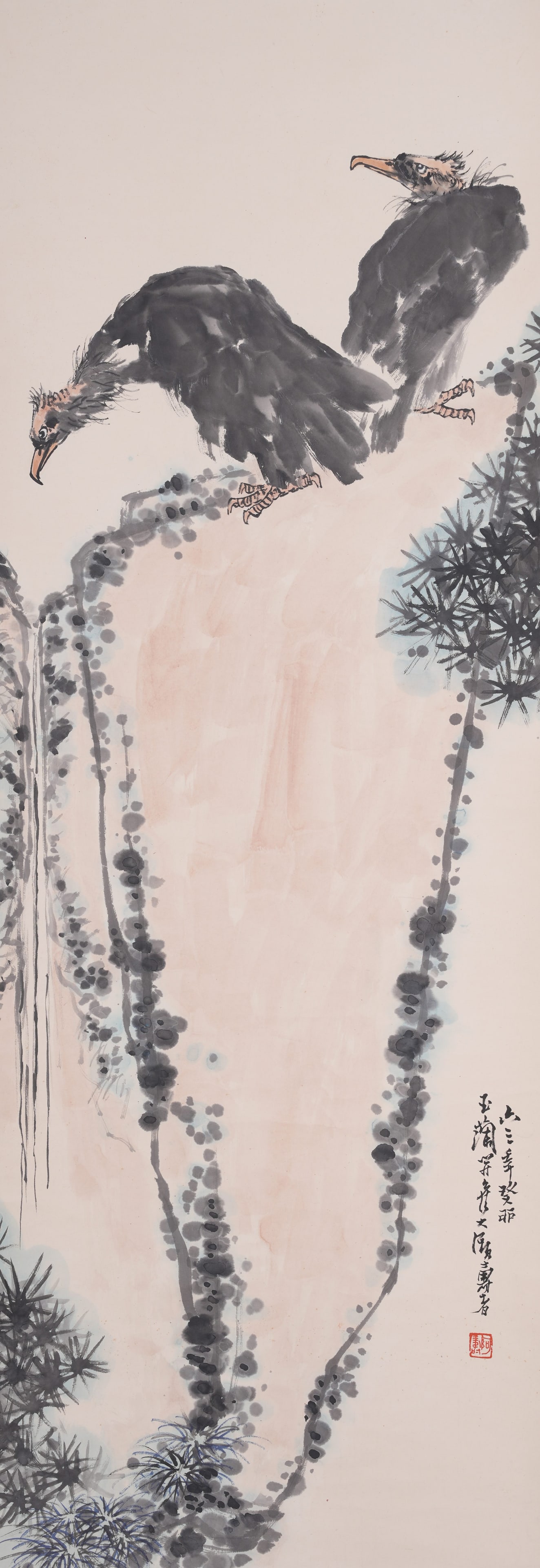 A VULTURE PAINTING ON PAPER BY PAN TIANSHOU.潘天壽 (1 of 9)