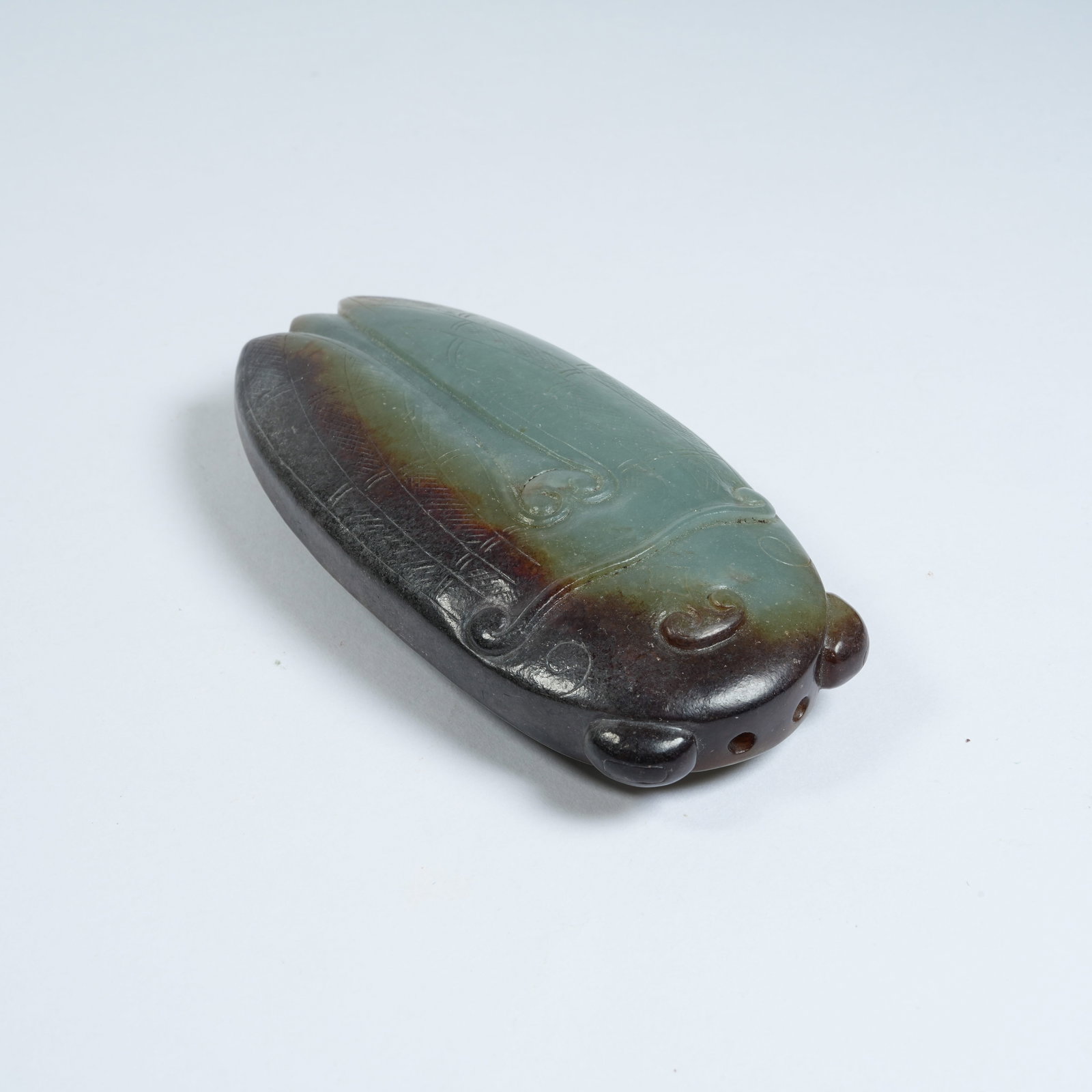A ANCIENT JADE CICADA PENDANT: Ancient Jade Cicada Pendant