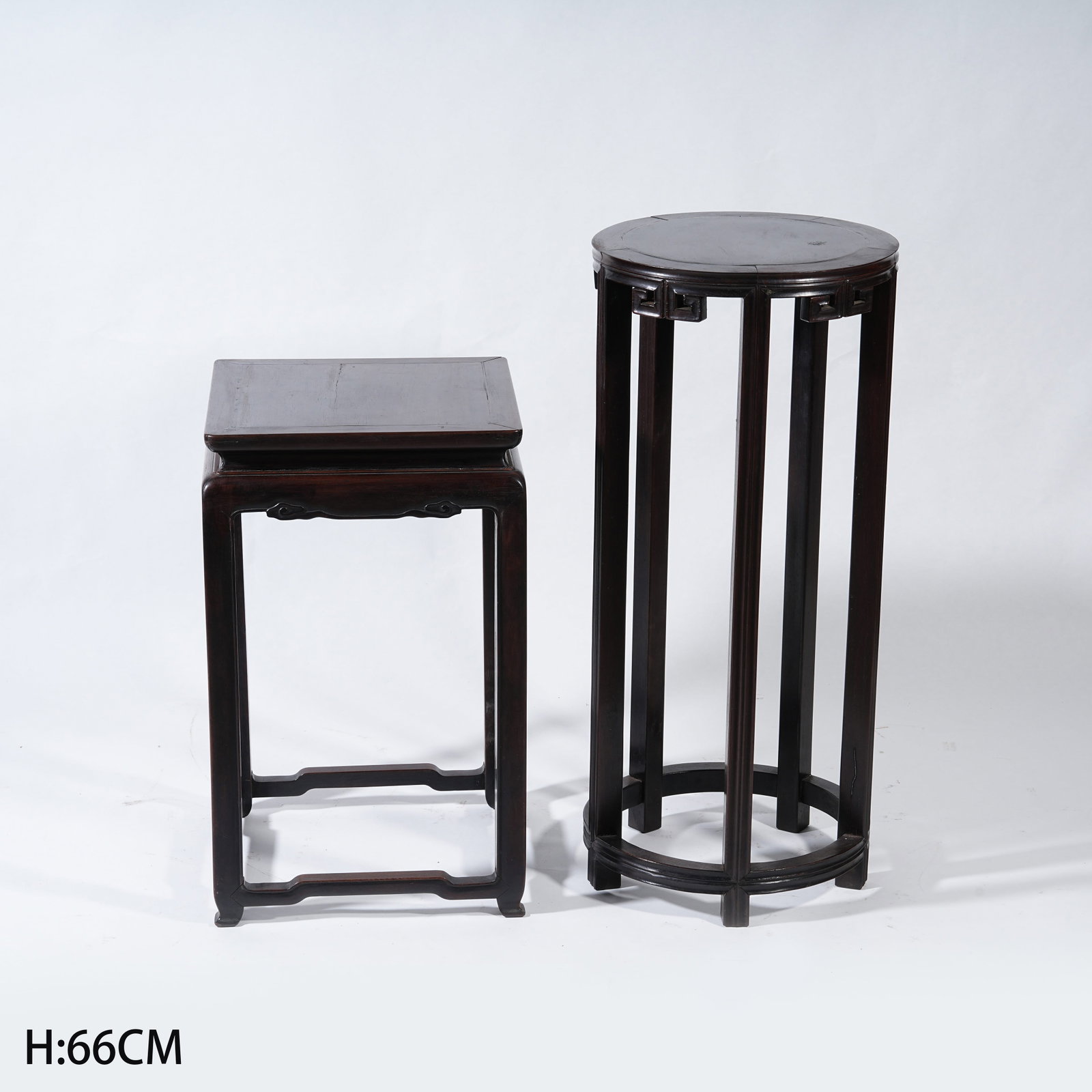 A SET OF TWO RED SANDALWOOD STANDS (1 of 11)