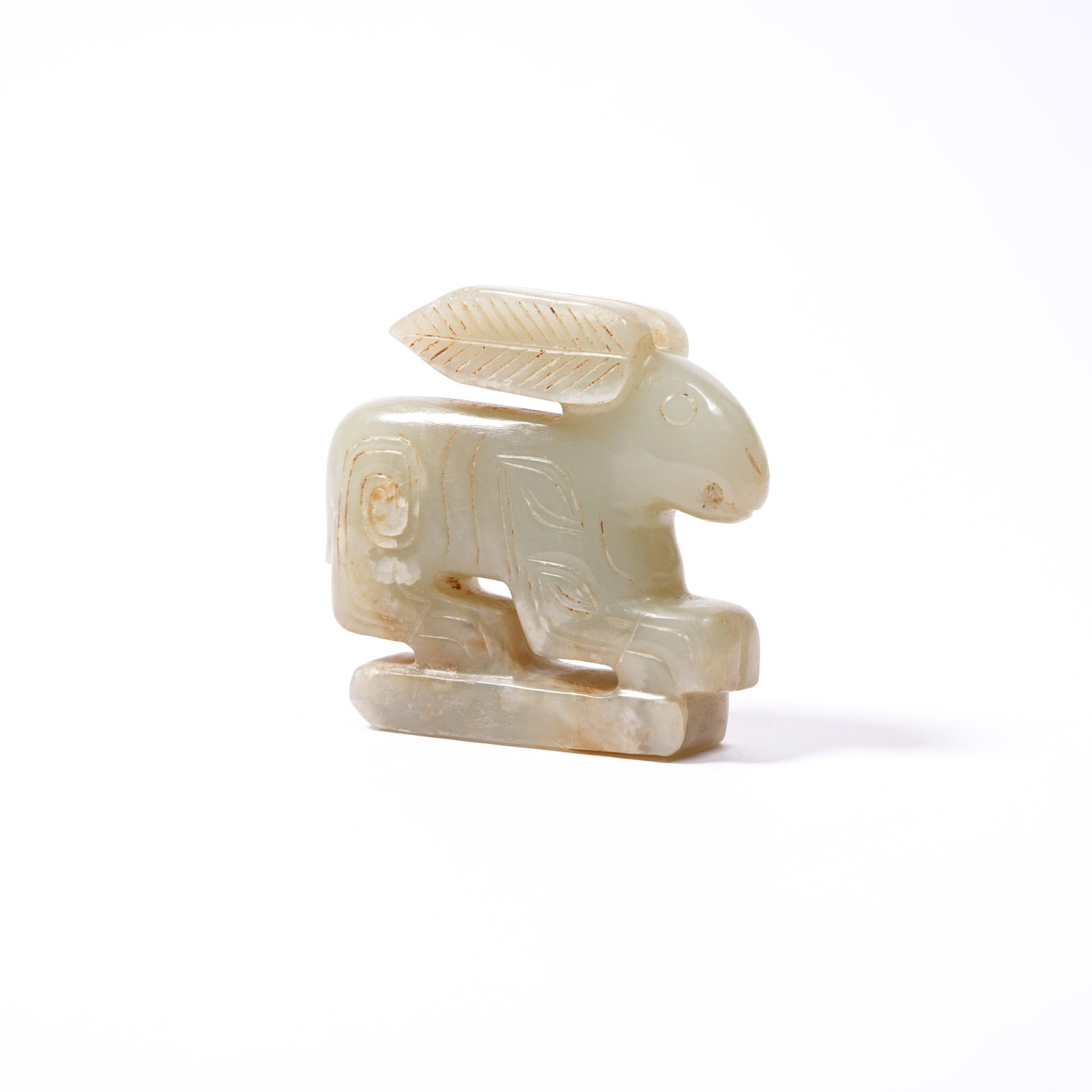 A ANCIENT JADE JADE RABBIT ORNAMENT (1 of 8)