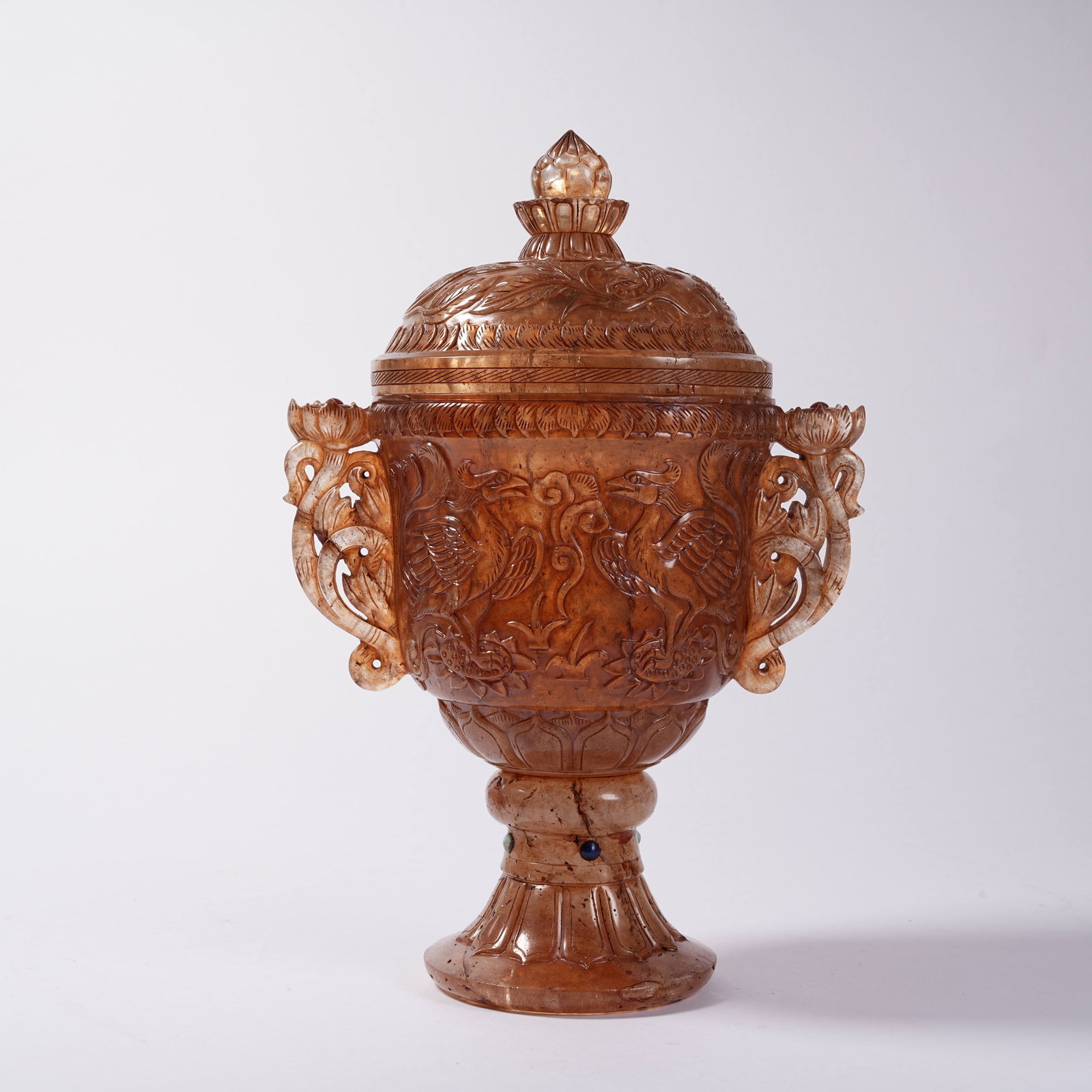 A CRYSTAL COVERED CUP INLAID WITH GEMS AND PHOENIX PATTERNS (1 of 10)