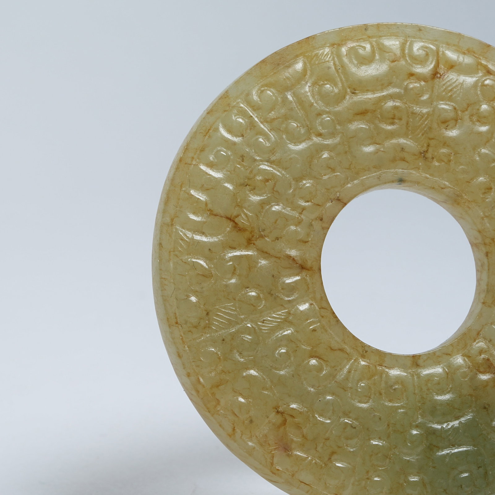 A ANCIENT JADE BI WITH INTERLOCKING CLOUD PATTERNS - 2