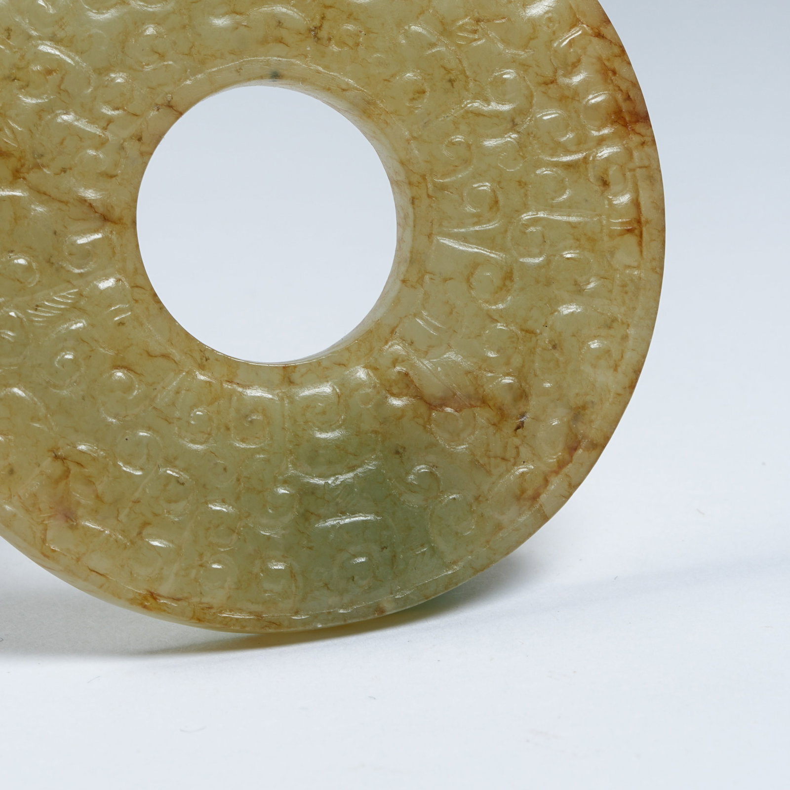 A ANCIENT JADE BI WITH INTERLOCKING CLOUD PATTERNS - 4