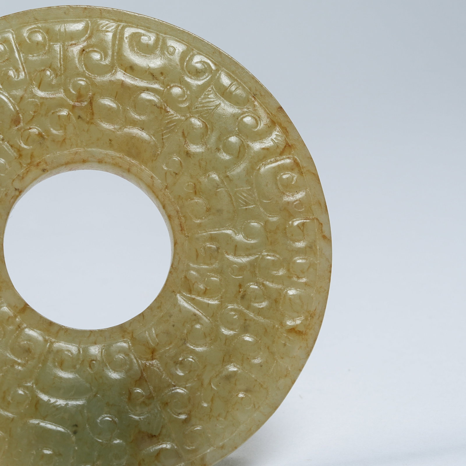 A ANCIENT JADE BI WITH INTERLOCKING CLOUD PATTERNS - 7