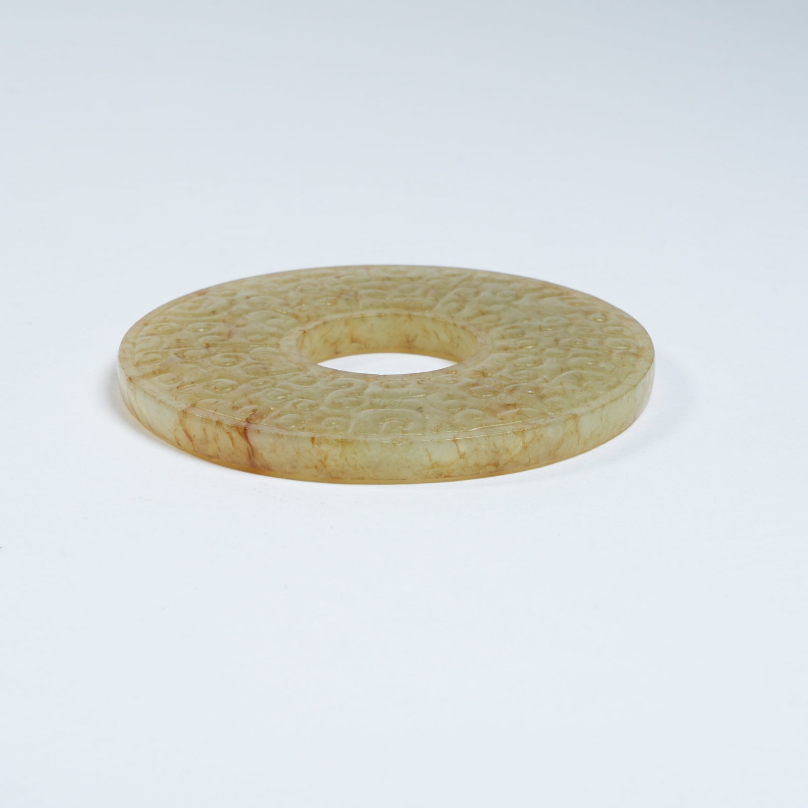 A ANCIENT JADE BI WITH INTERLOCKING CLOUD PATTERNS - 9