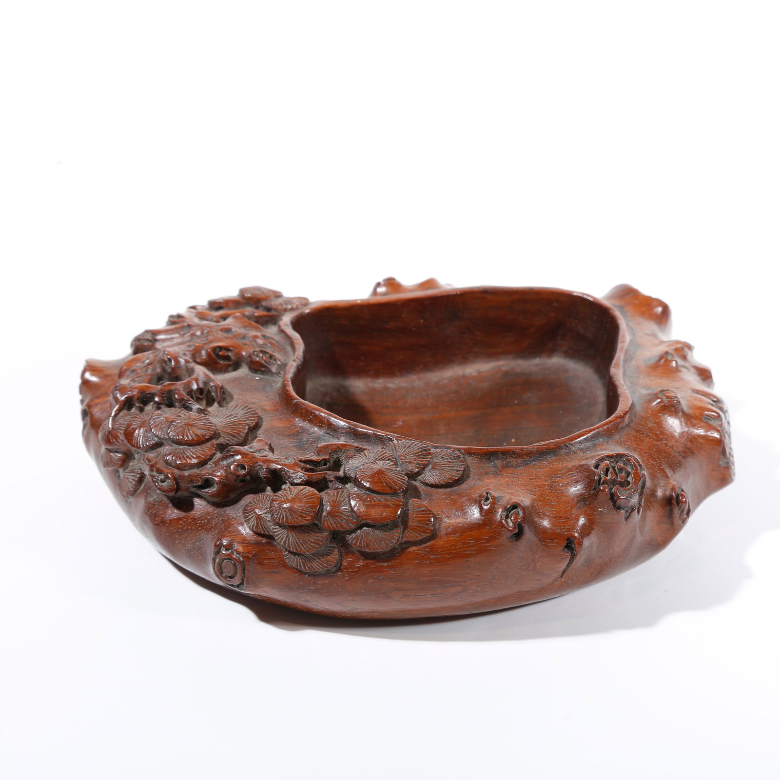 A PINE PATTERN WASHER IN HUANGHUALI WOOD CARVING (1 of 9)