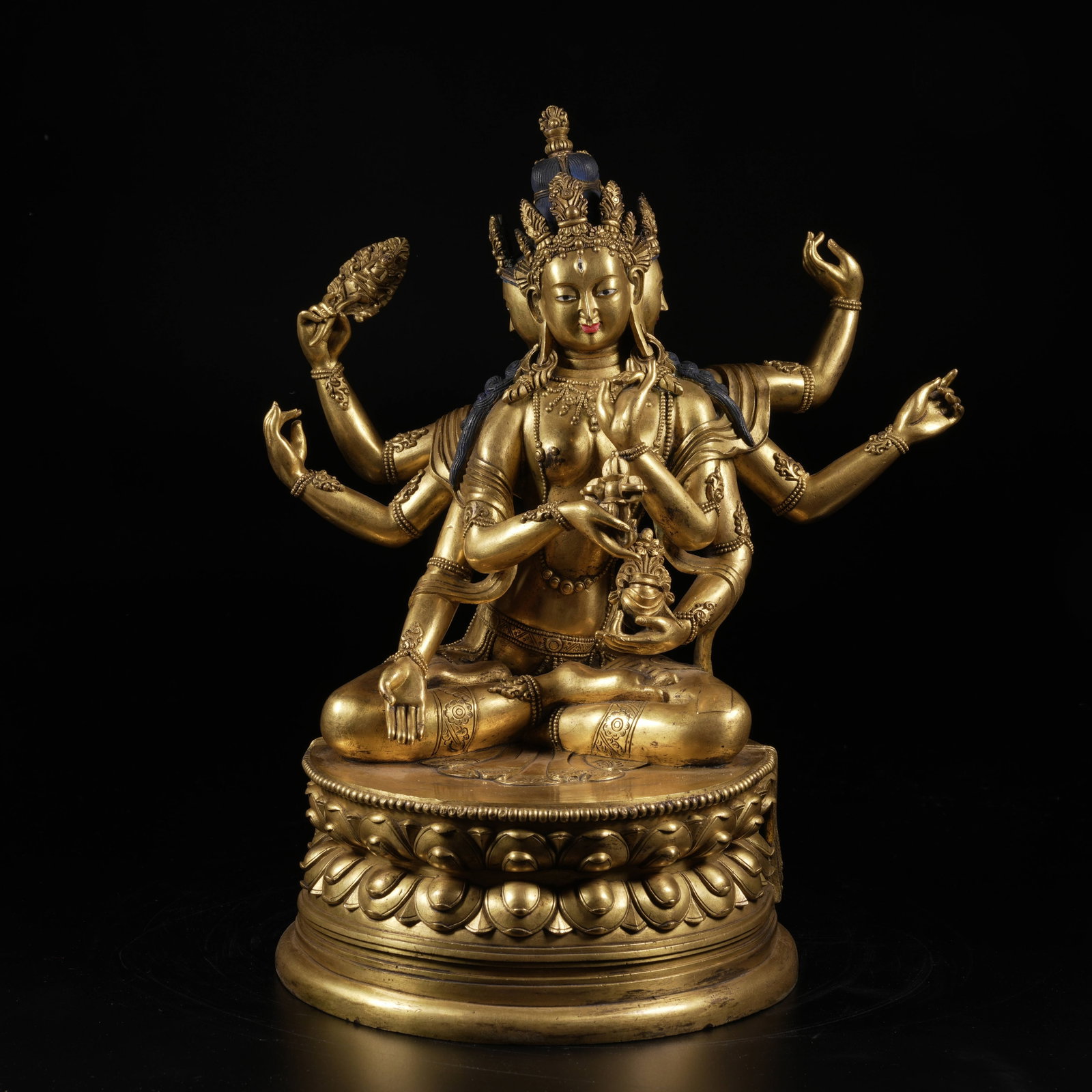 A GILT-BRONZE VAJRAYOGINI OF WEALTH AND CONTINUITY, ZANABAZAR STYLE: Gilt-Bronze Vajrayogini of Wealth and Continuity, Zanabazar Style