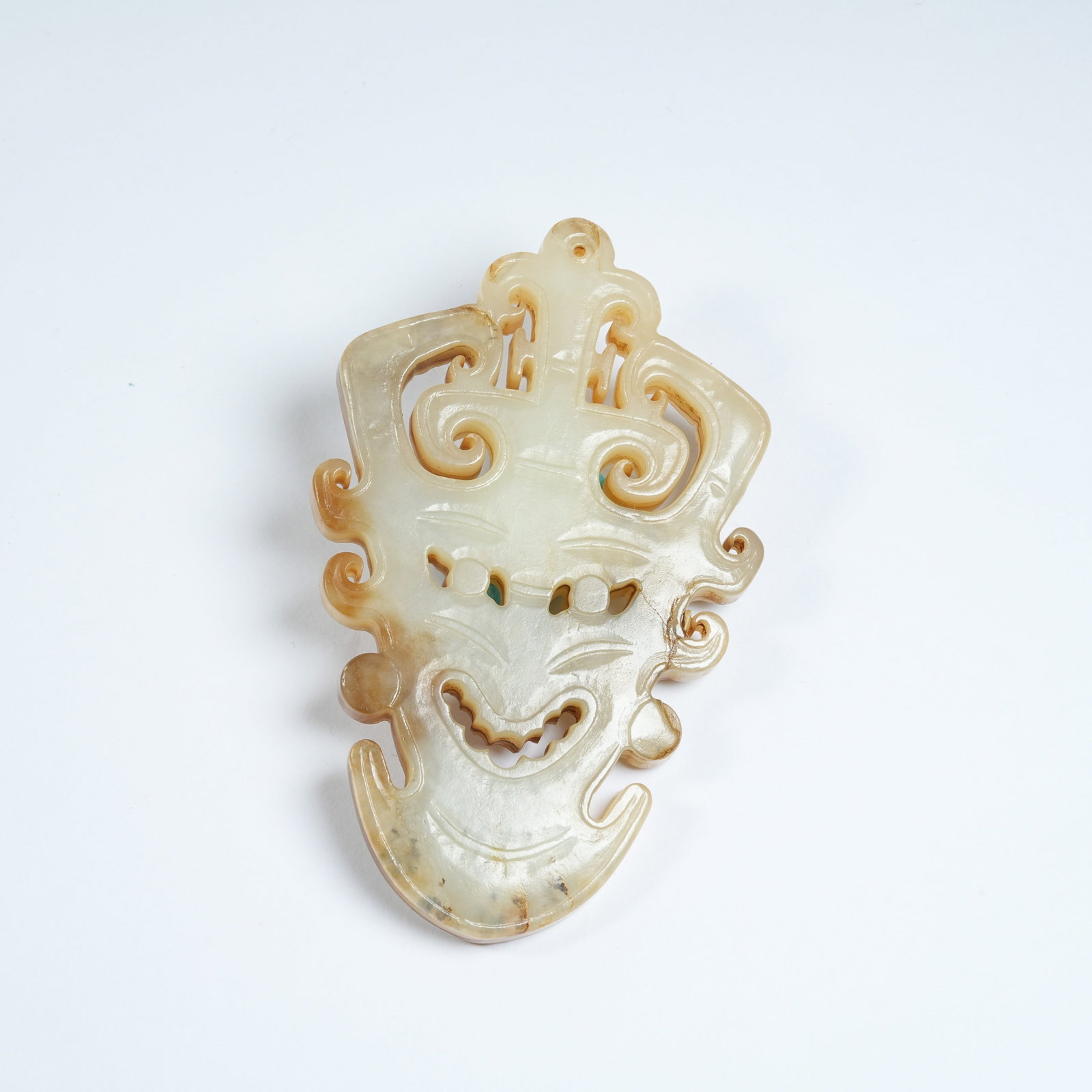 A ANCIENT JADE DEITY PENDANT: Ancient Jade Deity Pendant