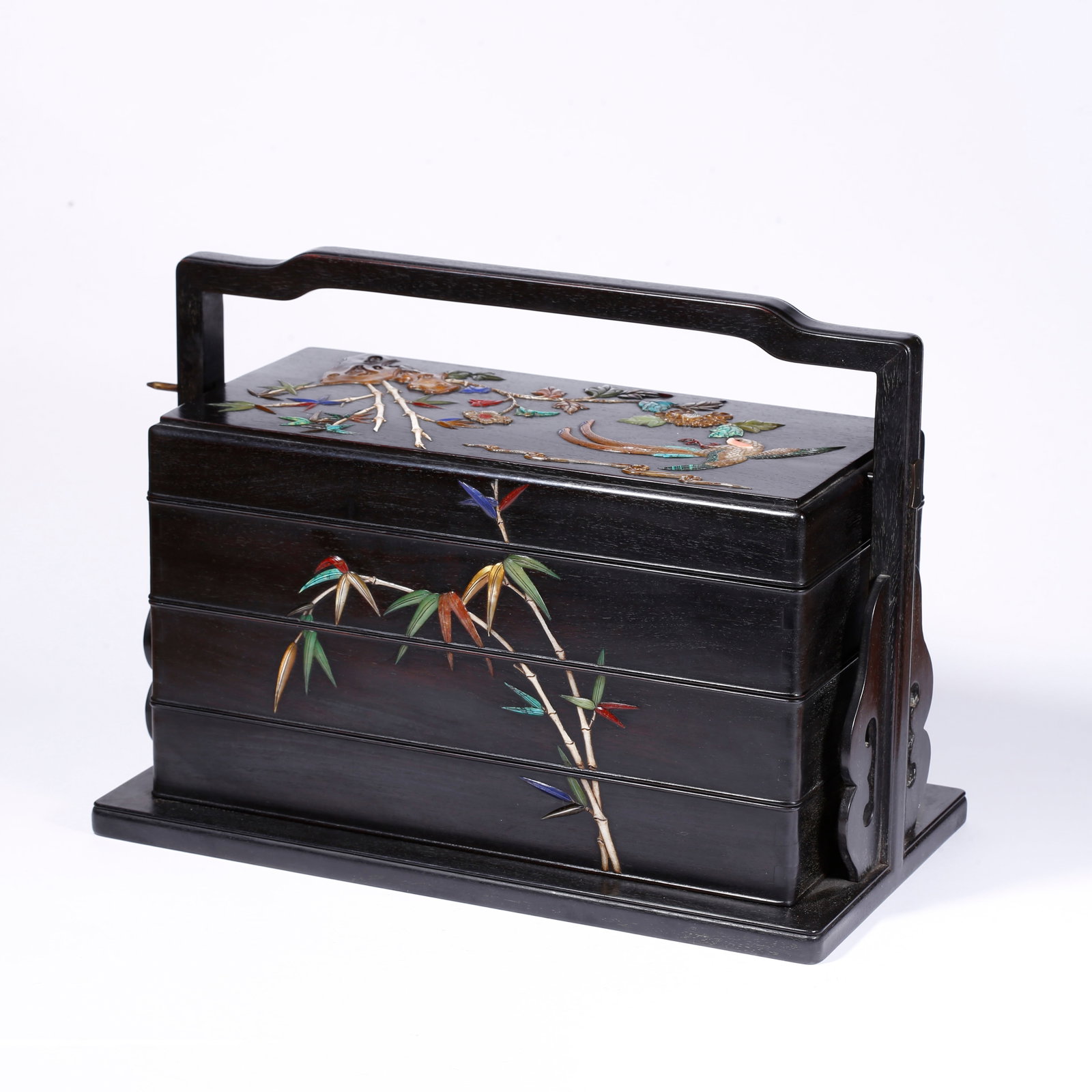 A RED SANDALWOOD PRECIOUS INLAID FOOD BOX (1 of 10)