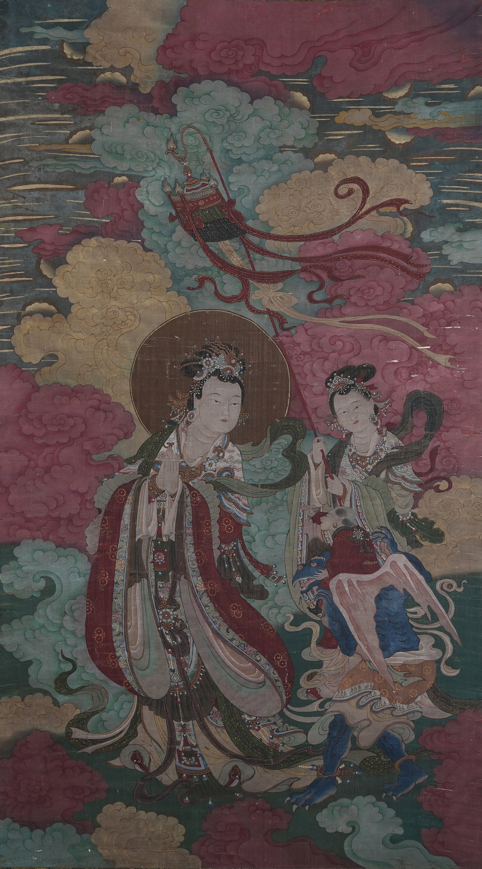 A WATER-LAND RITUAL PAINTING ON SILK BY ANONYMOUS. (1 of 10)