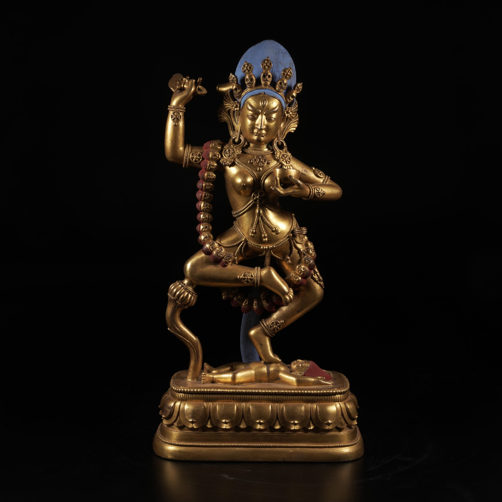 A GILT-BRONZE VAJRA HAYAGRIVA STATUE, ZANABAZAR STYLE: Gilt-Bronze Vajra Hayagriva Statue, Zanabazar Style