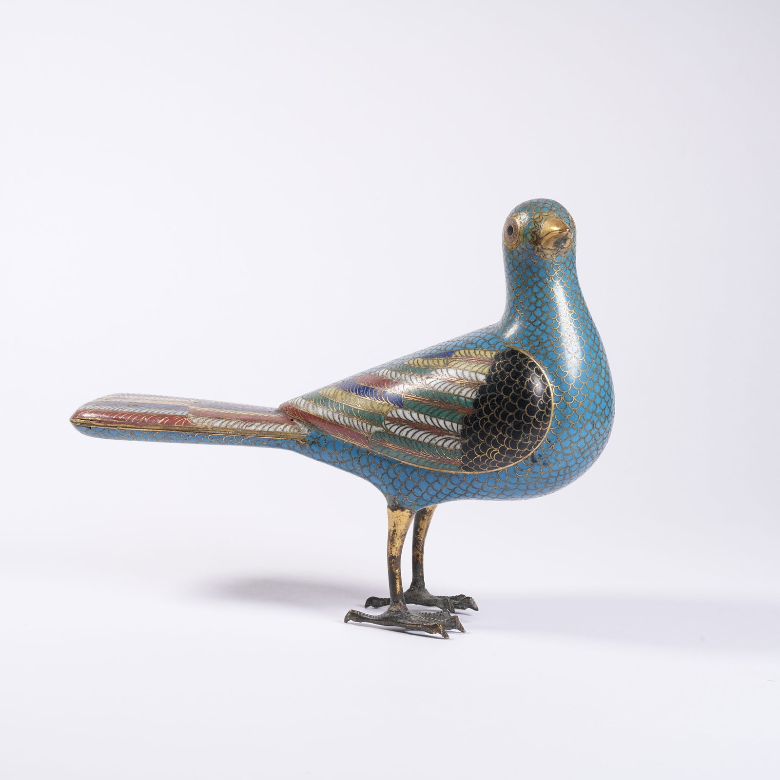 A CLOISONNE PHOENIX ORNAMENT: Cloisonne Phoenix Ornament
