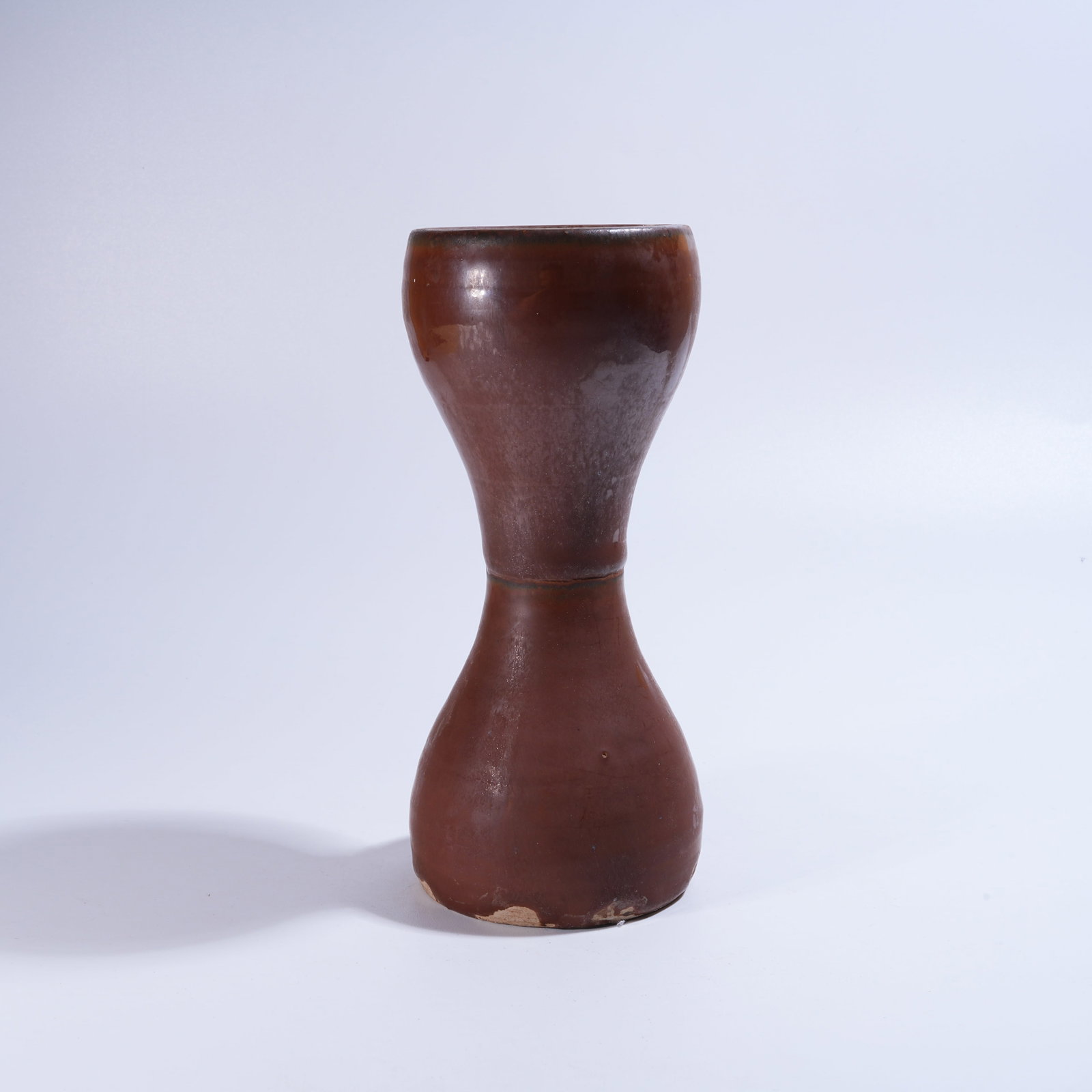 A BROWN-GLAZED SMALL DRUM (1 of 9)