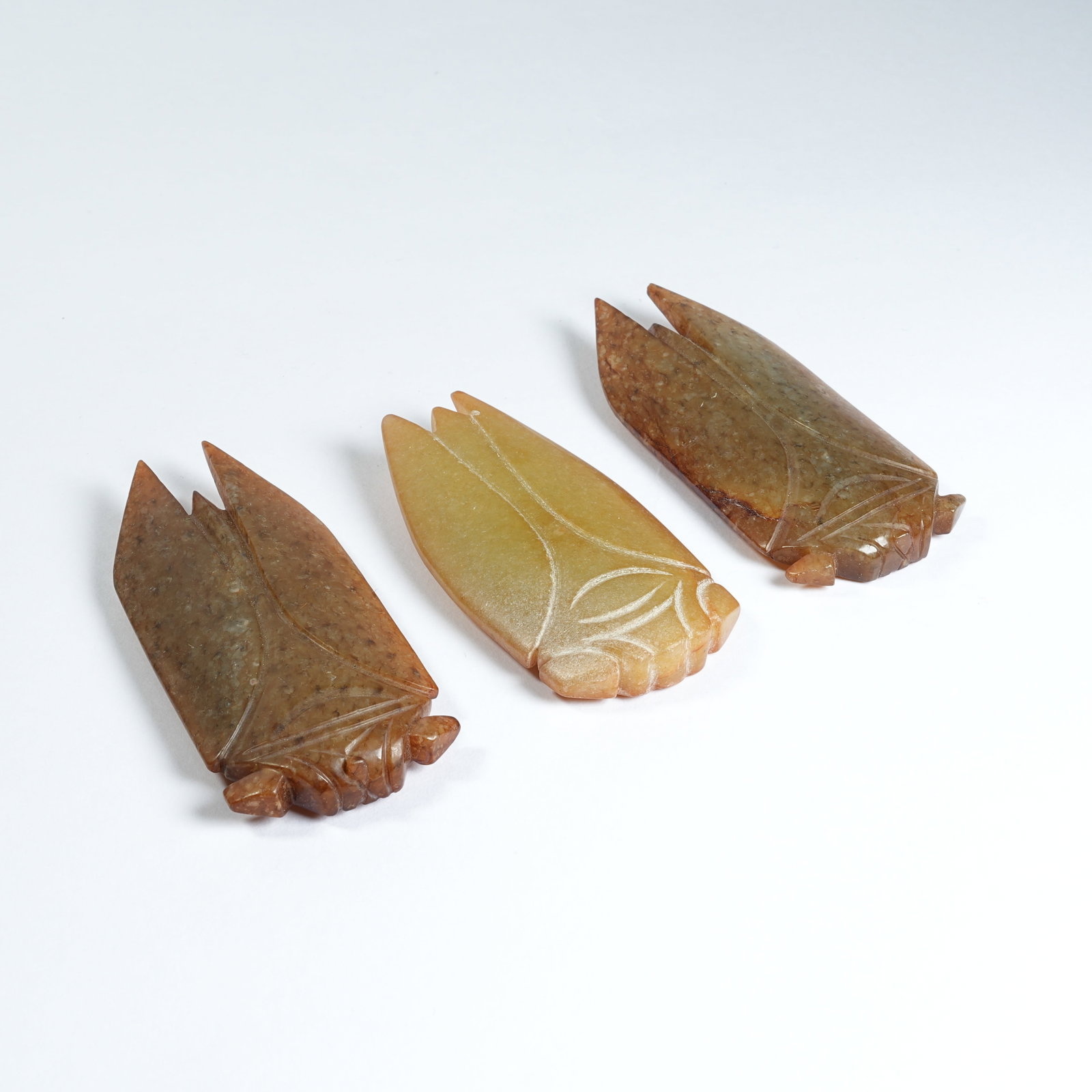 A SET OF ANCIENT JADE CICADAS: Set of Ancient Jade Cicadas