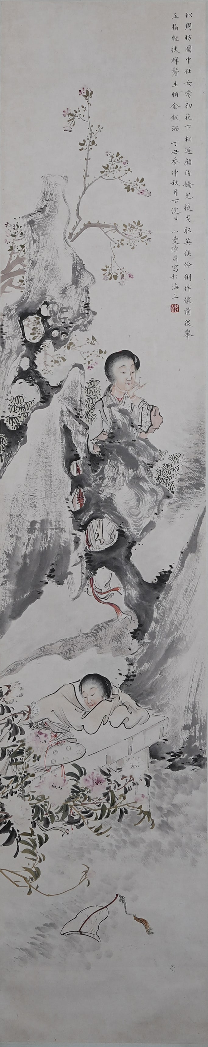 A LADY PAINTING ON PAPER BY LU XIAOMAN.陸小曼 (1 of 9)