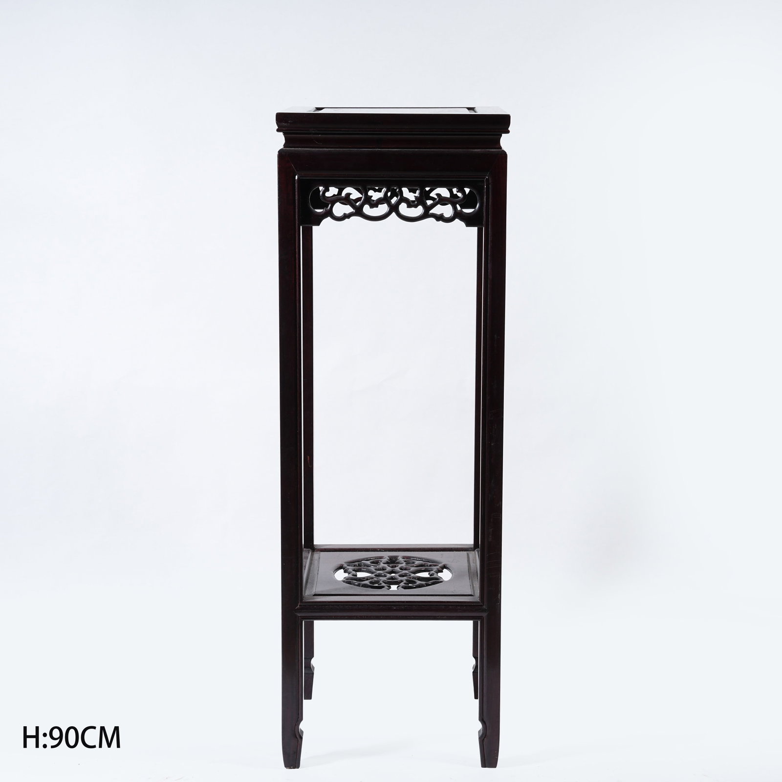 A REDWOOD ANTIQUE DISPLAY SHELF (1 of 10)