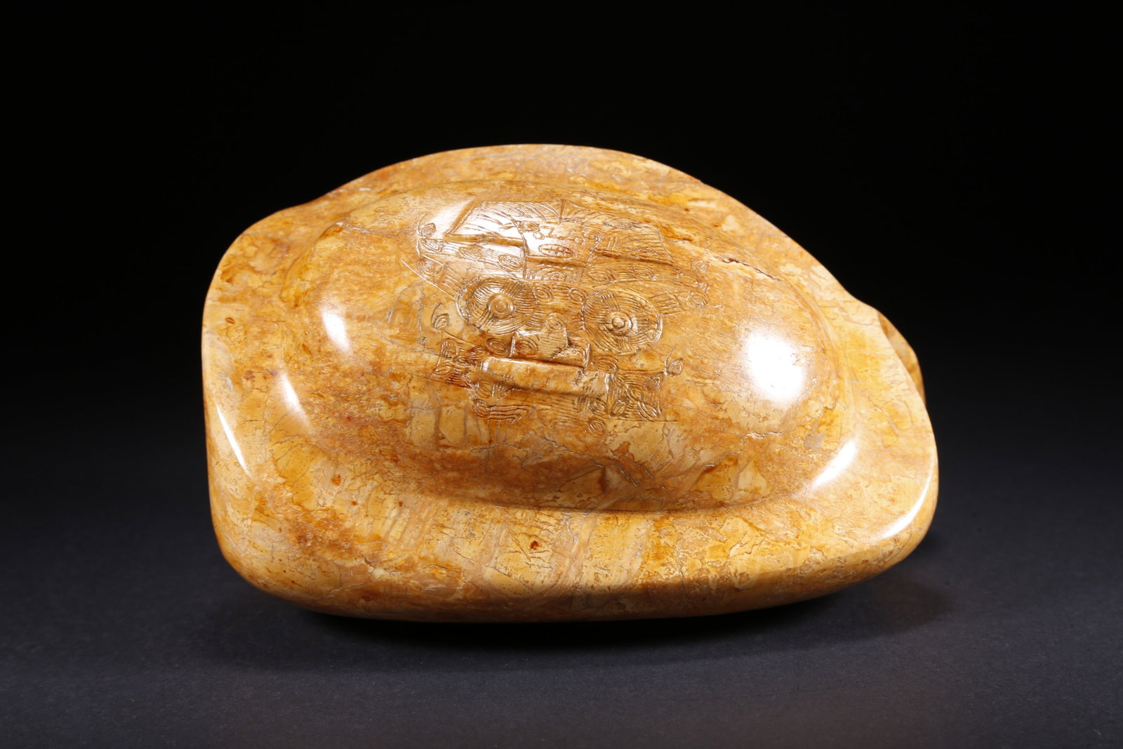 A TORTOISE-SHELL PATTERN ANCIENT JADE PIECE - 4