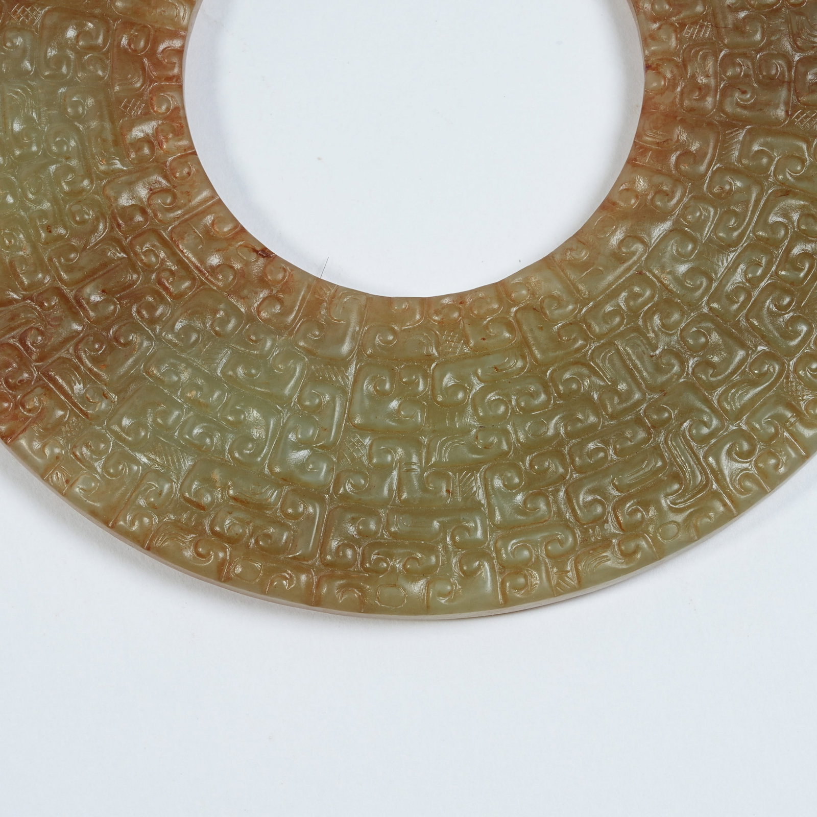 A ANCIENT JADE BI WITH INTERLOCKING CLOUD PATTERNS - 4
