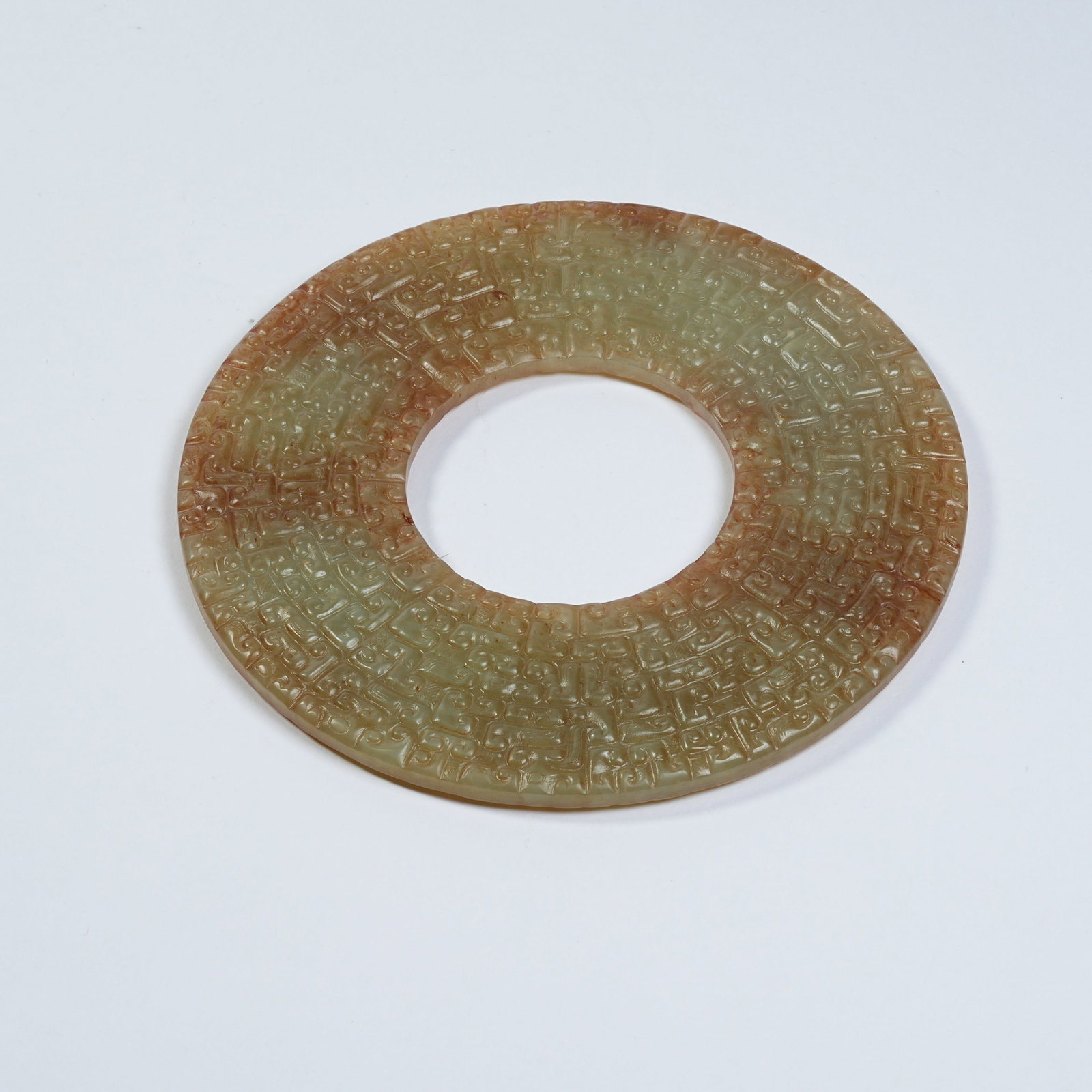 A ANCIENT JADE BI WITH INTERLOCKING CLOUD PATTERNS - 5