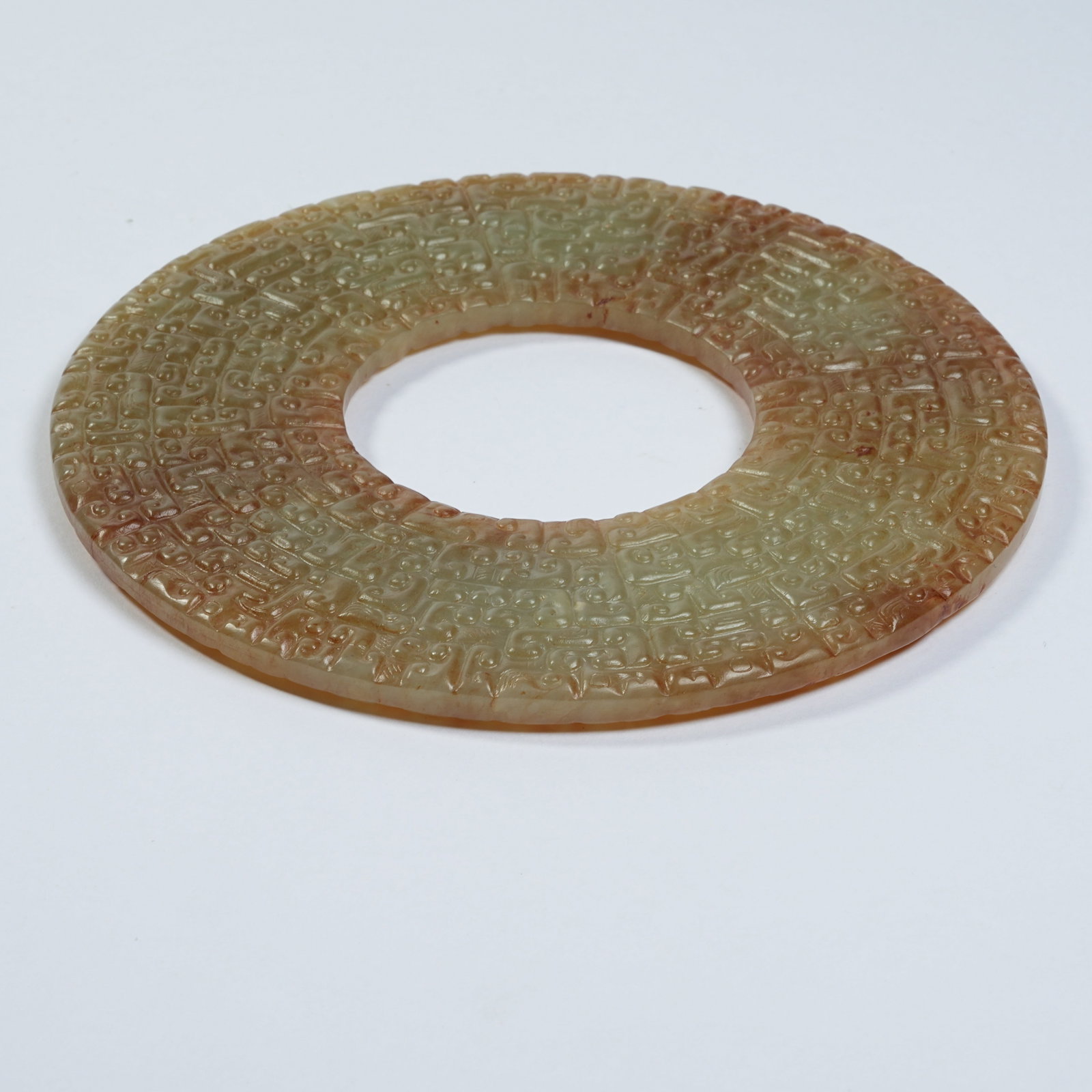 A ANCIENT JADE BI WITH INTERLOCKING CLOUD PATTERNS - 6