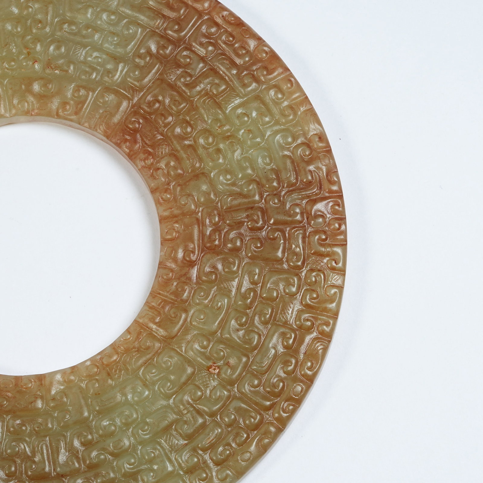 A ANCIENT JADE BI WITH INTERLOCKING CLOUD PATTERNS - 7