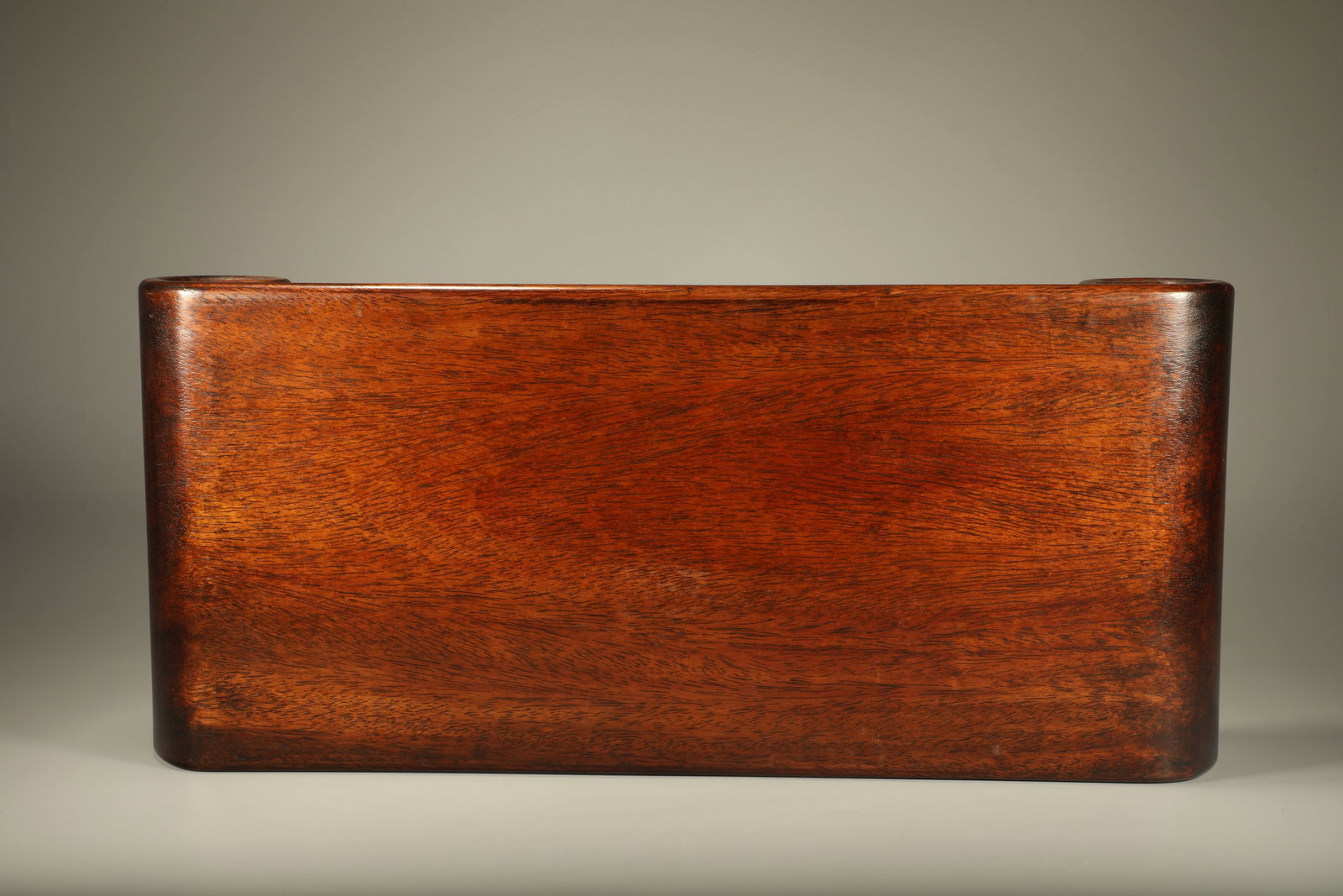 A PADAUK LOWER SCROLL SIDE TABLE - 5