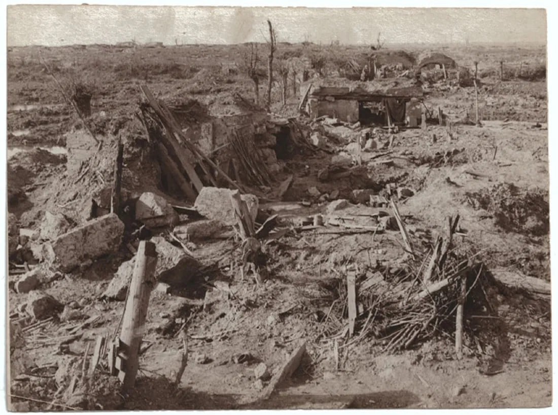 WWI - AUSTRALIA CONTEMPORARY WAR PHOTOGRAPH OF WESTERN FRONT (BELGIUM), MENIN ROAD AREA, HANNEBEEK: WWI - Australia Contemporary War Photograph of Western Front (Belgium), Menin Road Area, Hannebeek