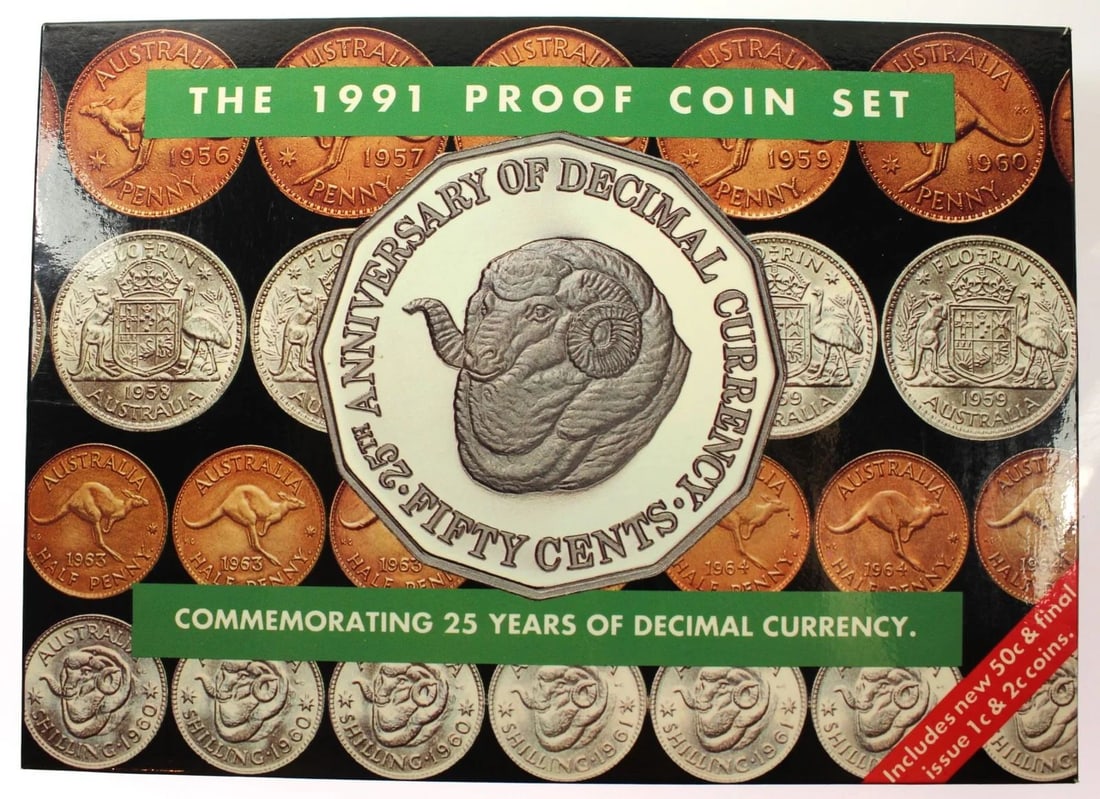 AUSTRALIA 1991 PROOF SET, FDC (8 COINS): Australia 1991 Proof Set, FDC (8 coins)