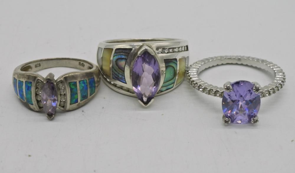 INCREDIBLE AMETHYST STERLING RINGS (1 of 2)