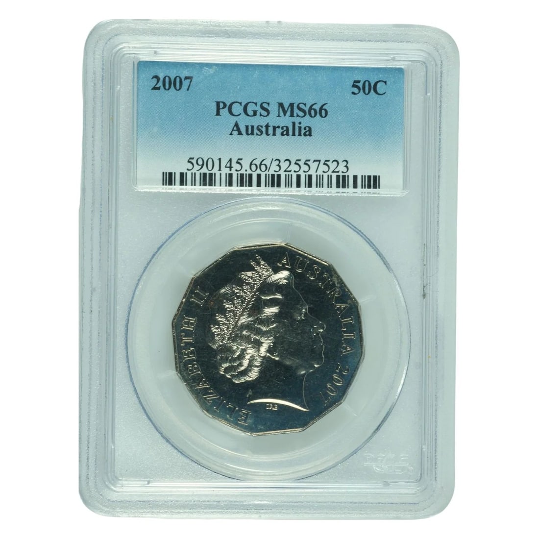 AUSTRALIA 2007 50C COIN, CU-NI - PCGS MS66: Australia 2007 50c Coin, Cu-Ni - PCGS MS66