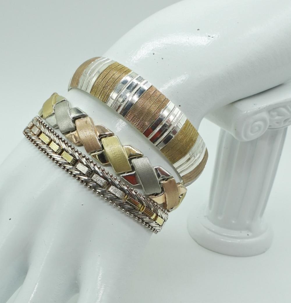 3 TRI TONE BRACELETS IN STERLING (1 of 3)