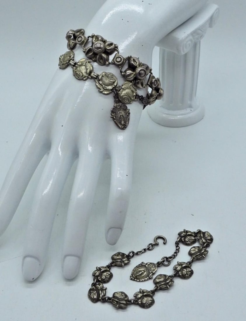 (3) ANTIQUE STERLING BRACELETS (1 of 3)