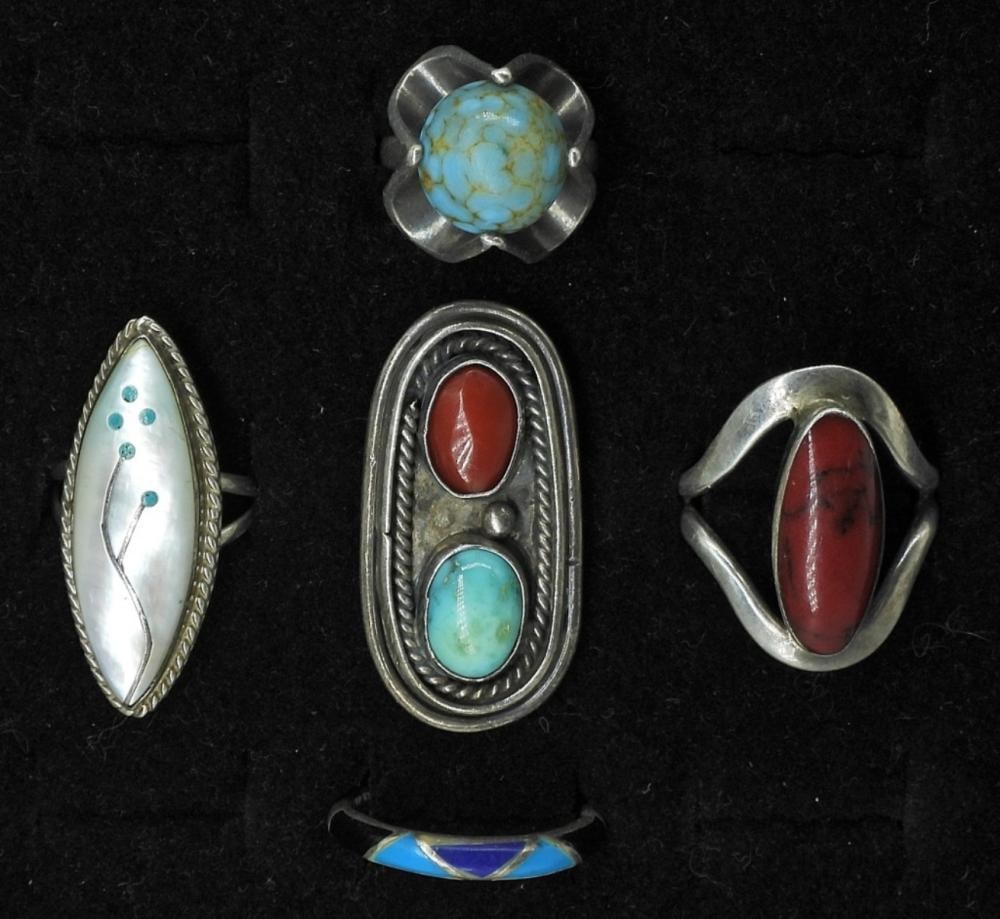 SOUTHWEST STYLE STERLING RINGS: SOUTHWEST STYLE STERLING RINGS