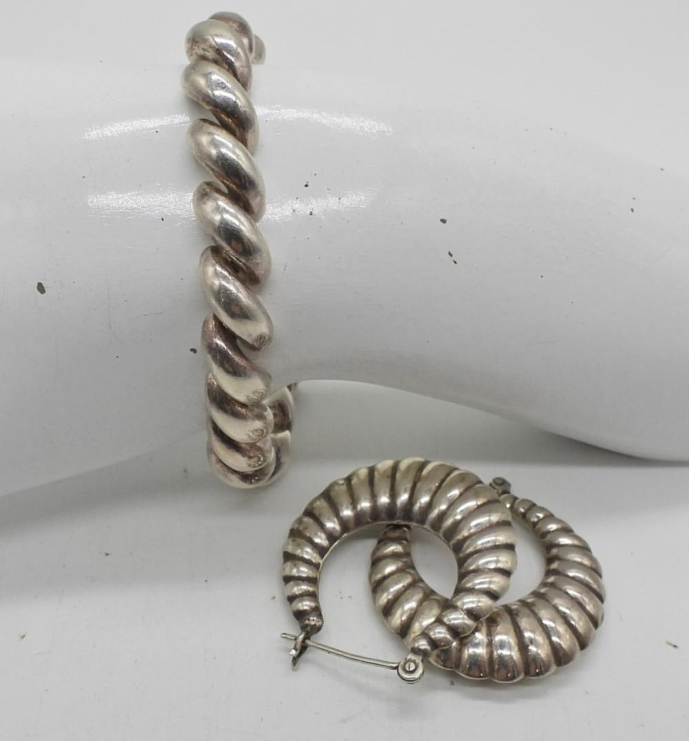 STERLING BRACELET & EARRING SET (1 of 2)
